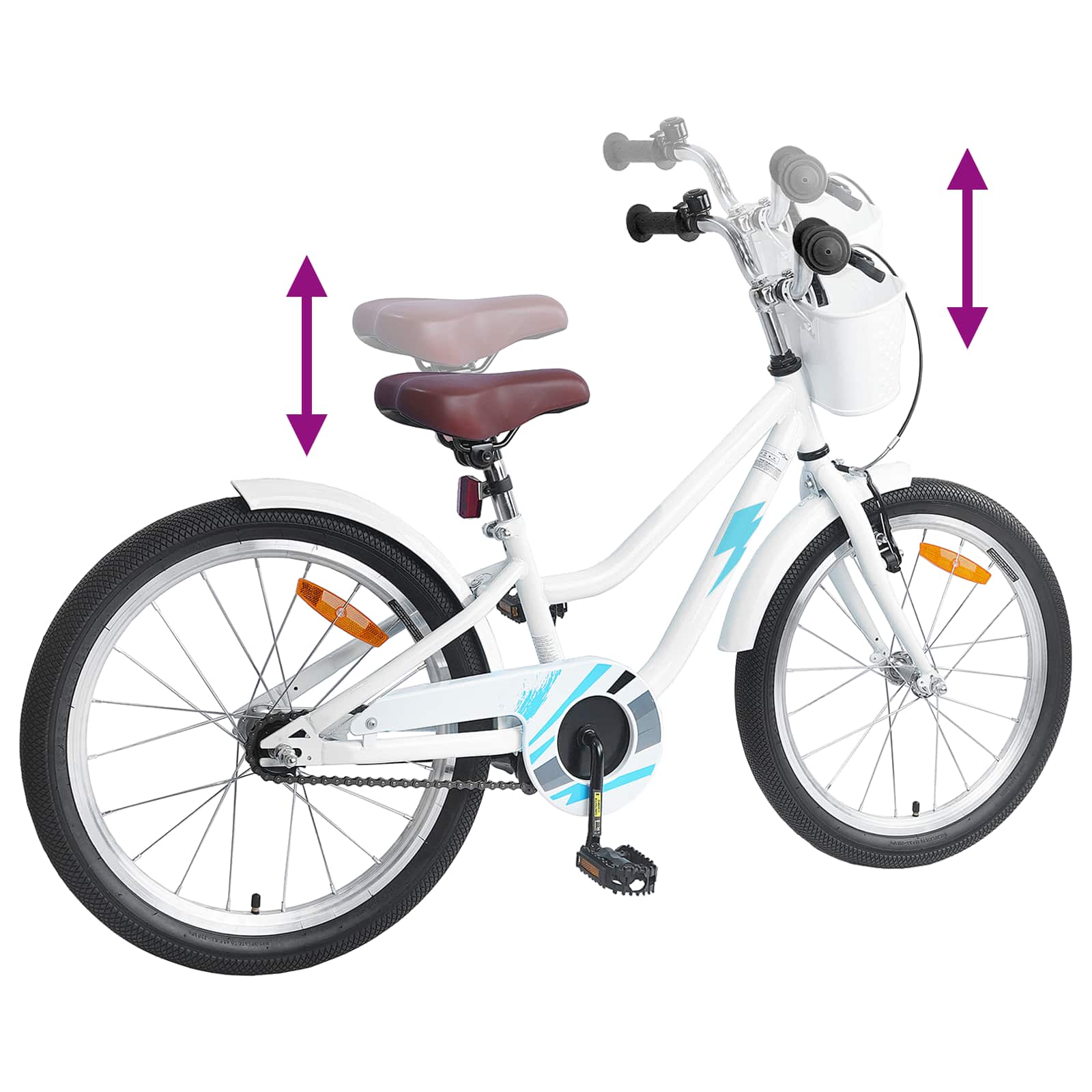 Dječji Bicikl 18 Inča za djecu od 5 do 7 godina Bijela
