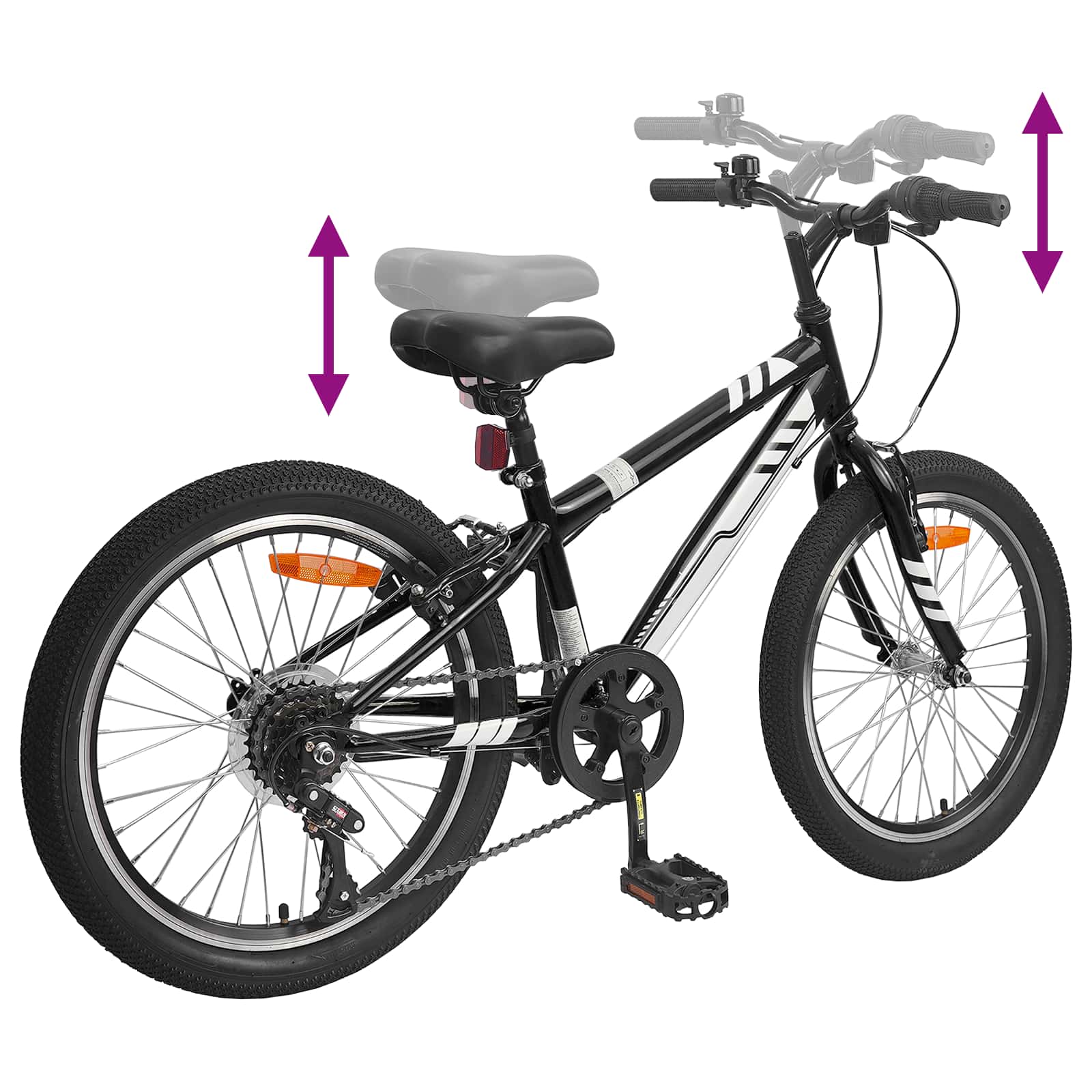 Planinski Bicikl 20 Inča 6-Speed za 5-8 godina Crna