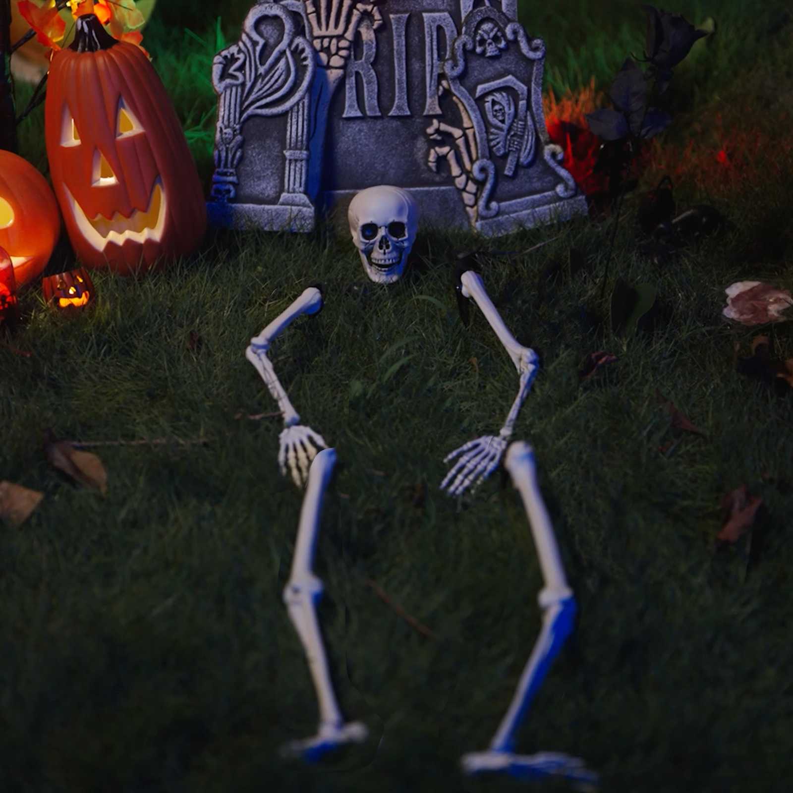 Halloween Skelet sa Šiljcima za Tlo Bijelo 45,5 x 13 cm