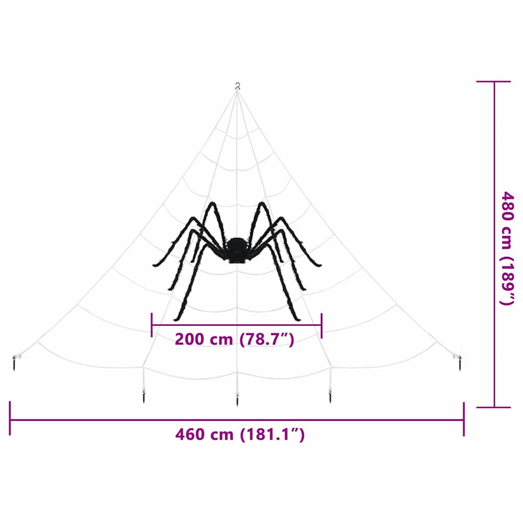 Halloween ukrašavanje pauka s mrežama 2 pcs Crno i bijelo