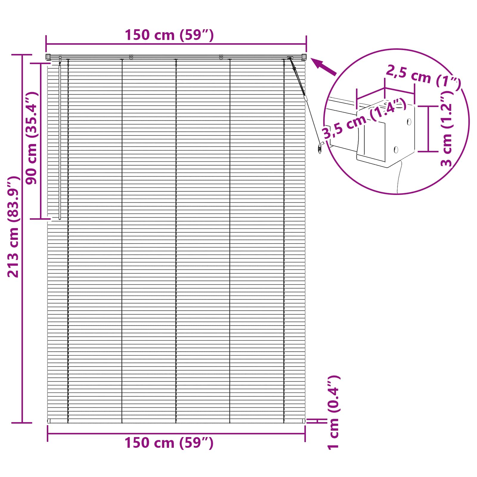 Venecijanska roleta Svijetlo smeđa s uzorkom 213 x 150 cm PVC