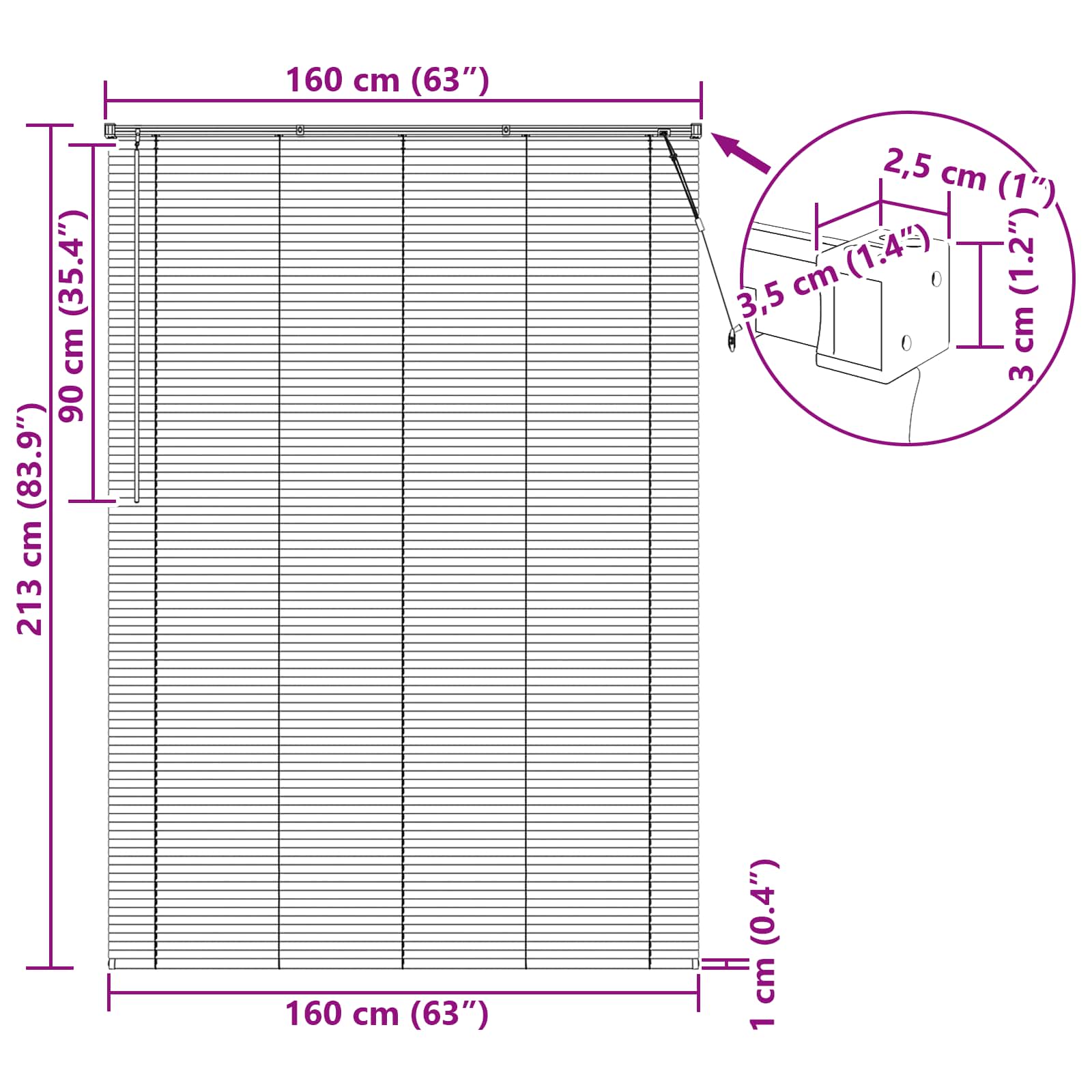 Venecijanska roleta Svijetlo smeđa s uzorkom 213 x 160 cm PVC