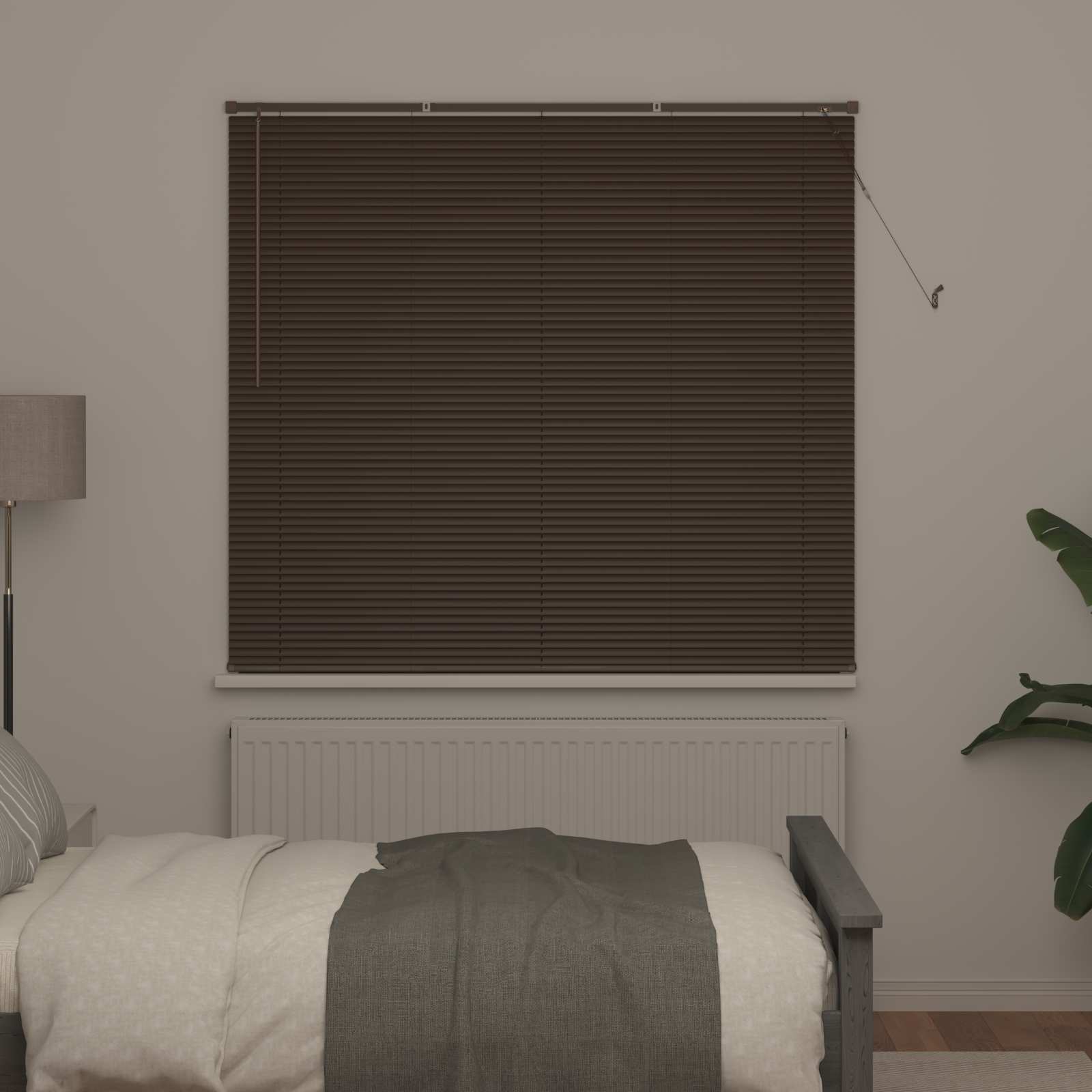 Venecijanska roleta Tamno smeđa s uzorkom 150 x 150 cm PVC