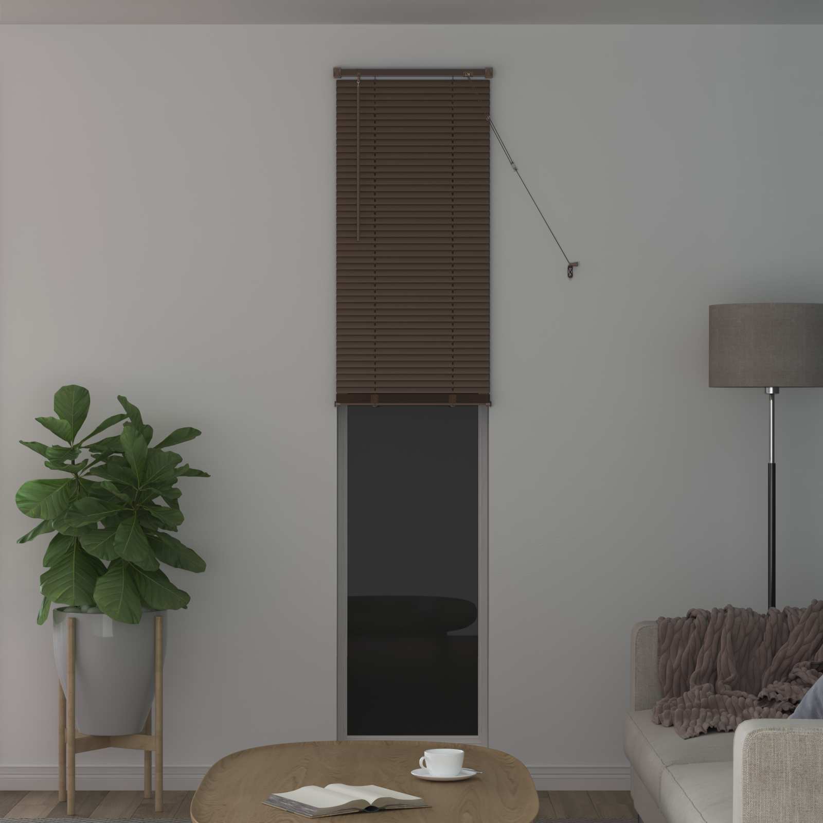 Venecijanska roleta Tamno smeđa s uzorkom 213 x 50 cm PVC