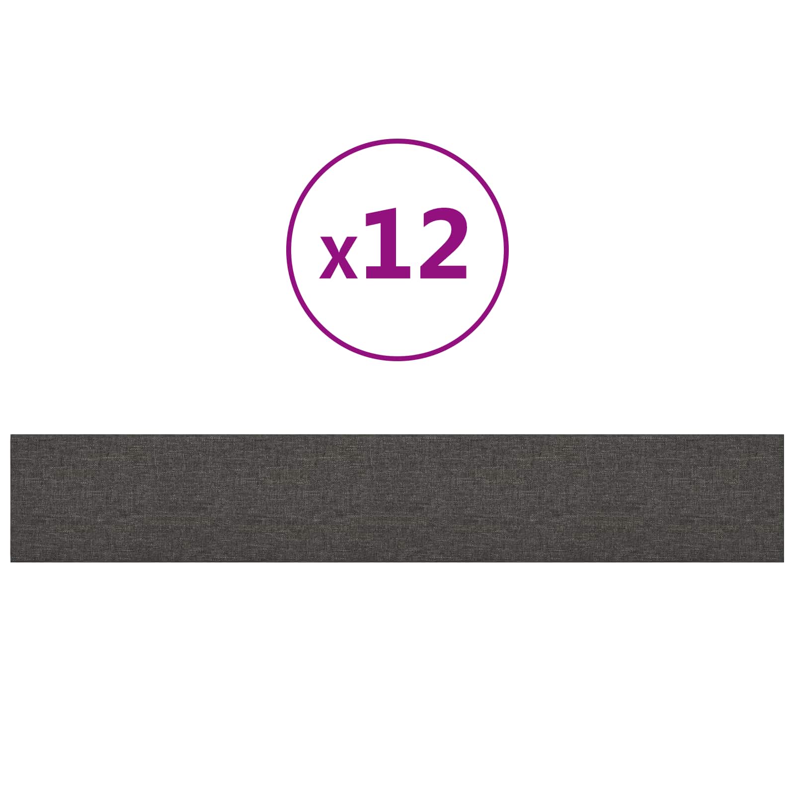 Zidna uzglavlja 12 pcs Tamno siva 90 x 15 cm tkanina