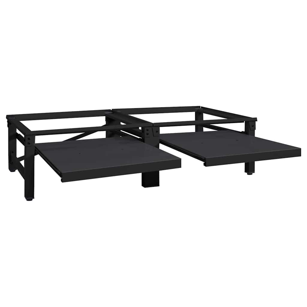 Pedestal za perilicu rublja 2 pcs Crna 124,5 x 61,5 x 32,5 cm