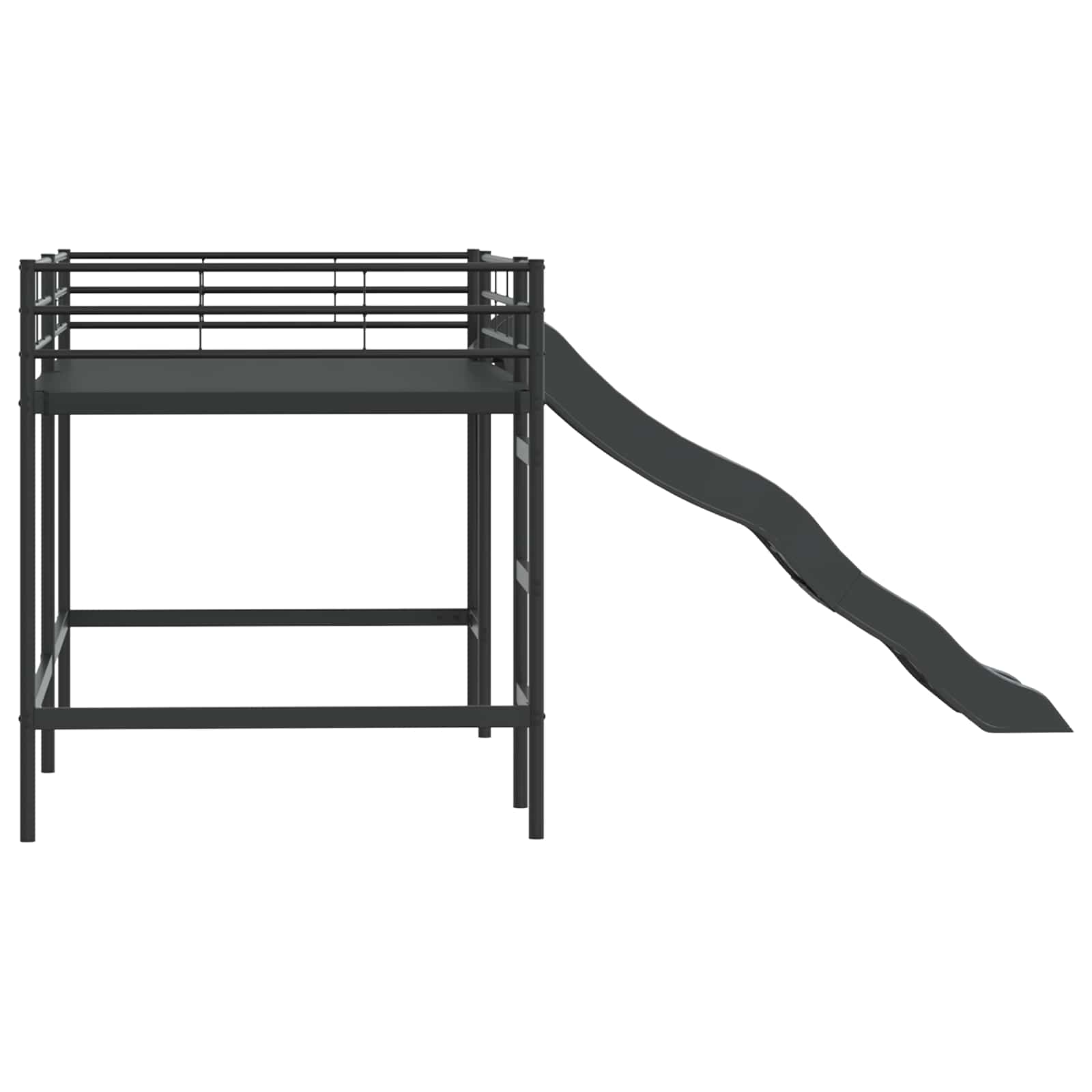 Krevet na kat za djecu s toboganom Crna i antracit 80 x 200 cm