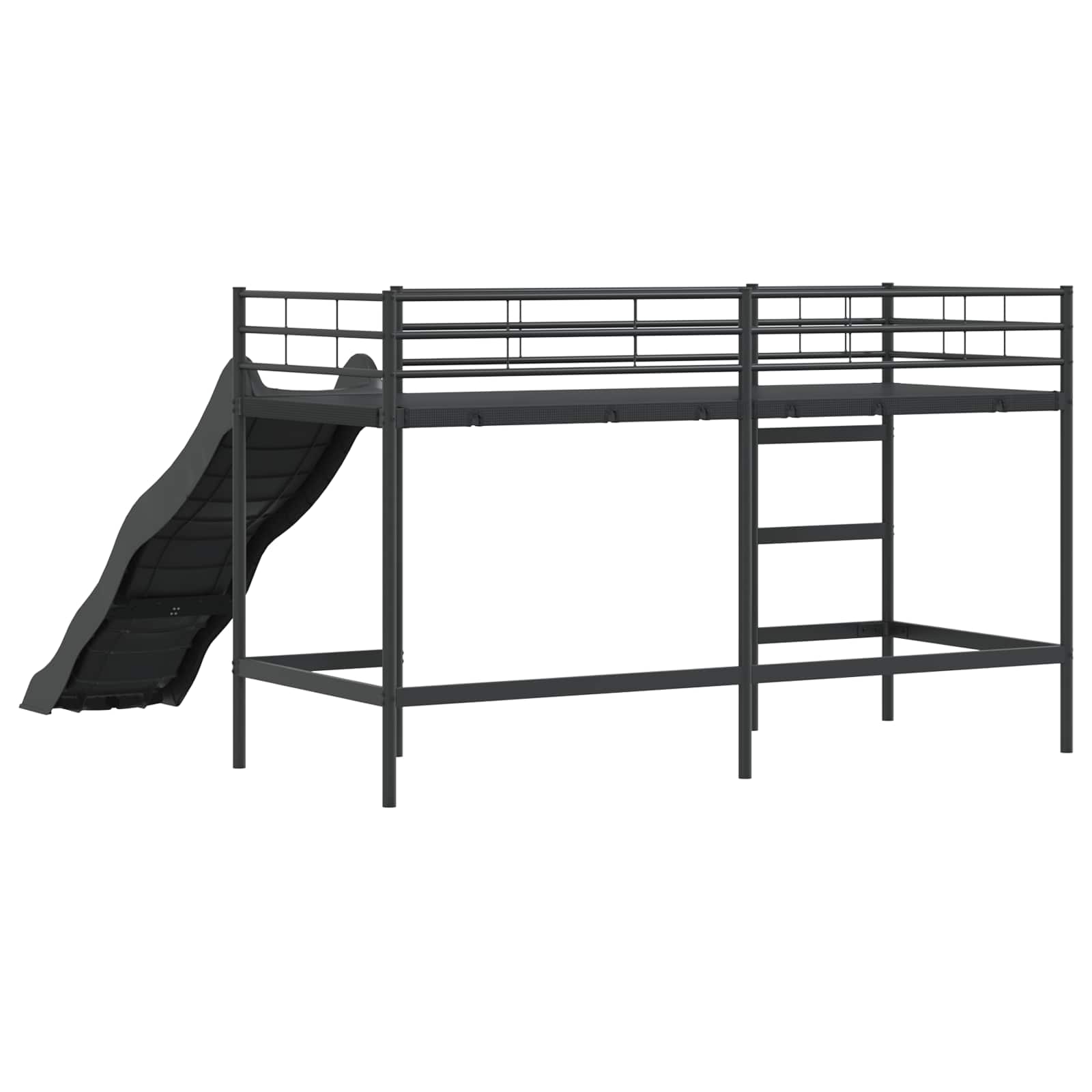 Krevet na kat za djecu s toboganom Crna i antracit 90 x 190 cm