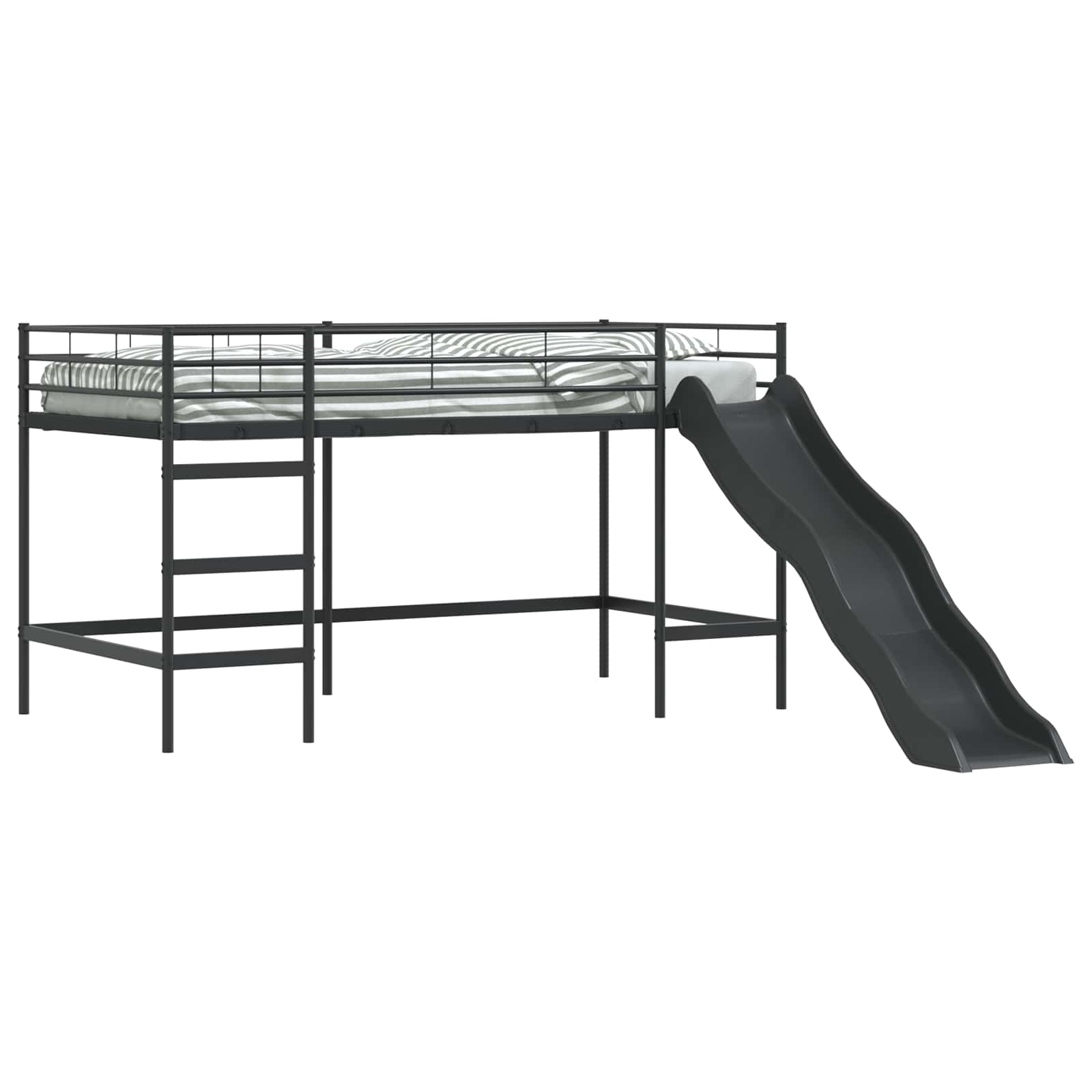 Krevet na kat za djecu s toboganom Crna i antracit 90 x 200 cm