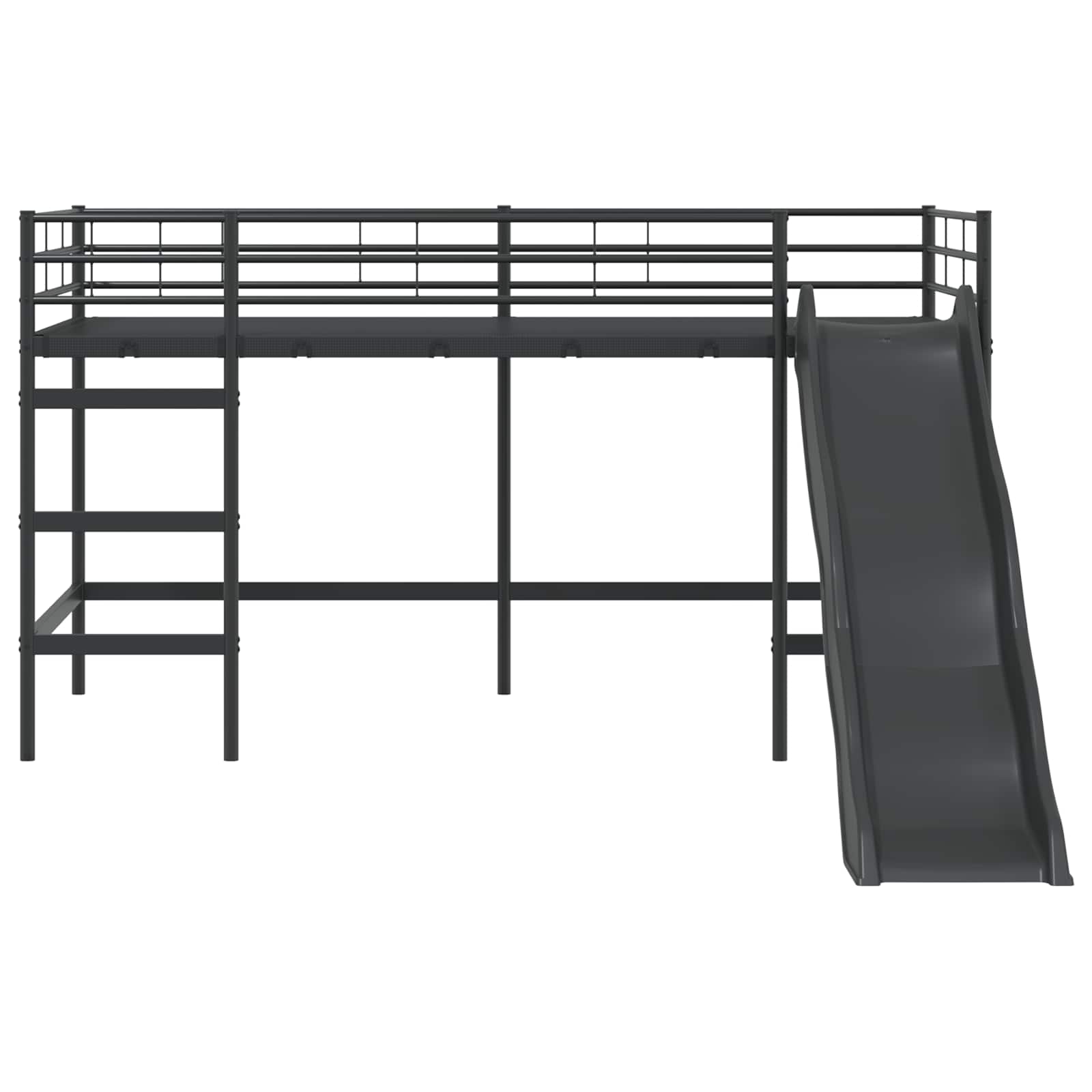 Krevet na kat za djecu s toboganom Crna i antracit 100 x 200 cm