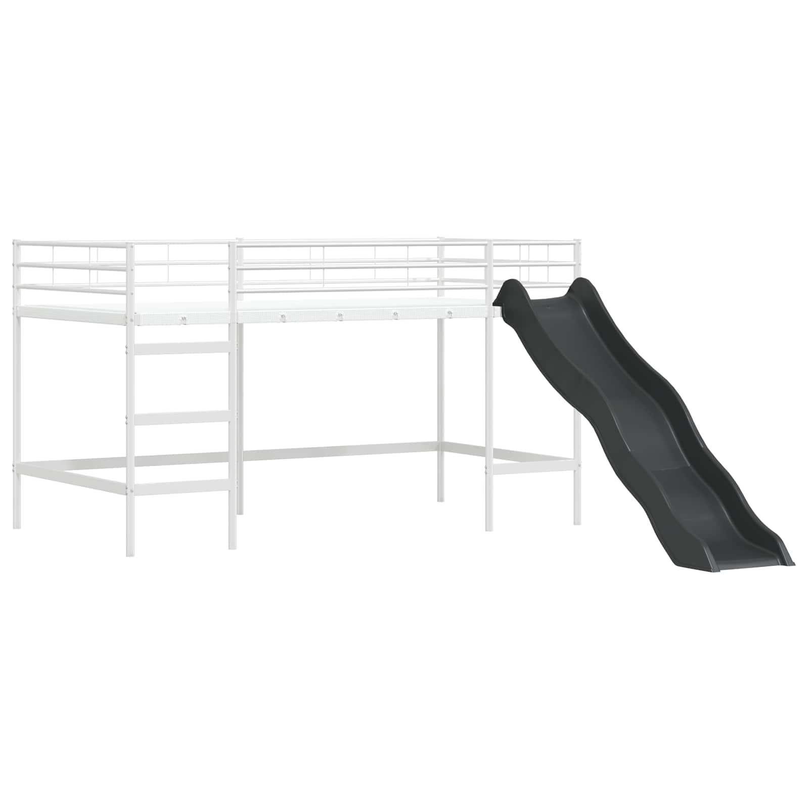 Krevet na kat za djecu s toboganom Bijela i antracit
