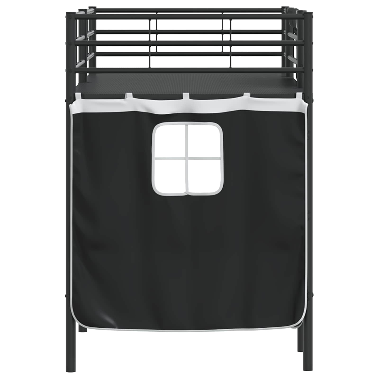 Krevet na kat za djecu s zavjesama Crna 100 x 190 cm