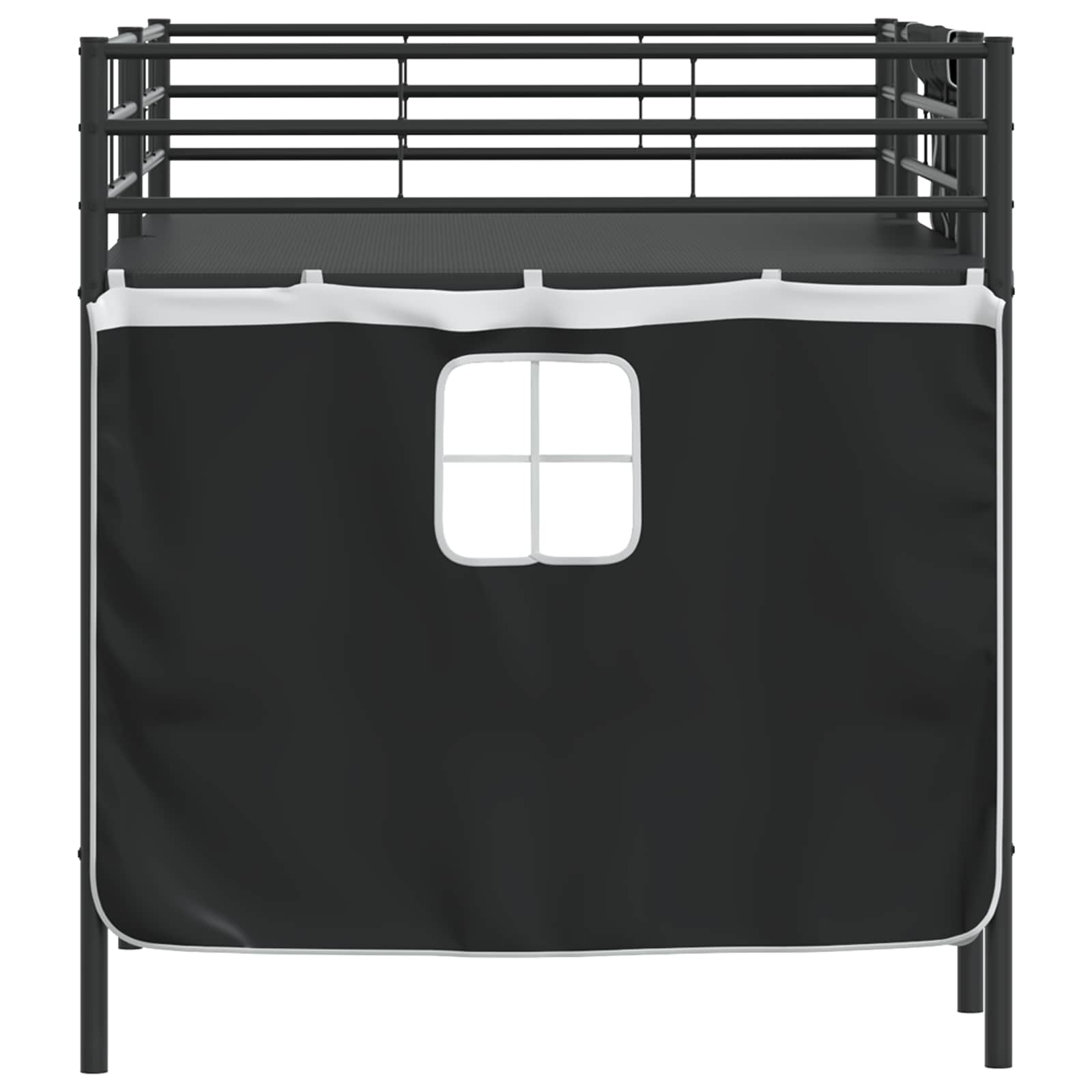 Krevet na kat za djecu s zavjesama Crna 107 x 200 cm