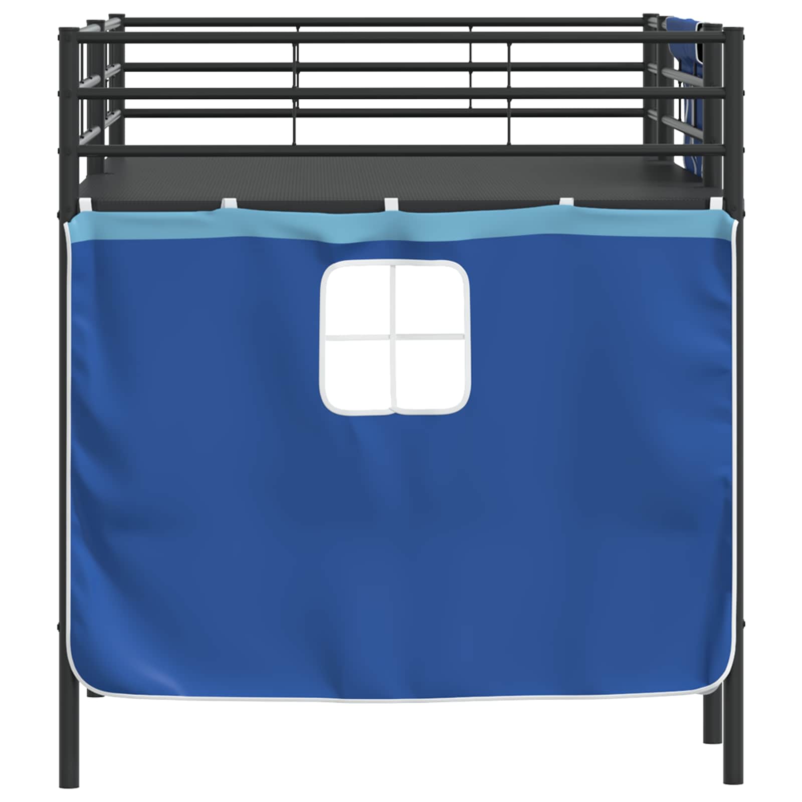 Krevet na kat za djecu s zavjesama Crna i Plava 80 x 200 cm
