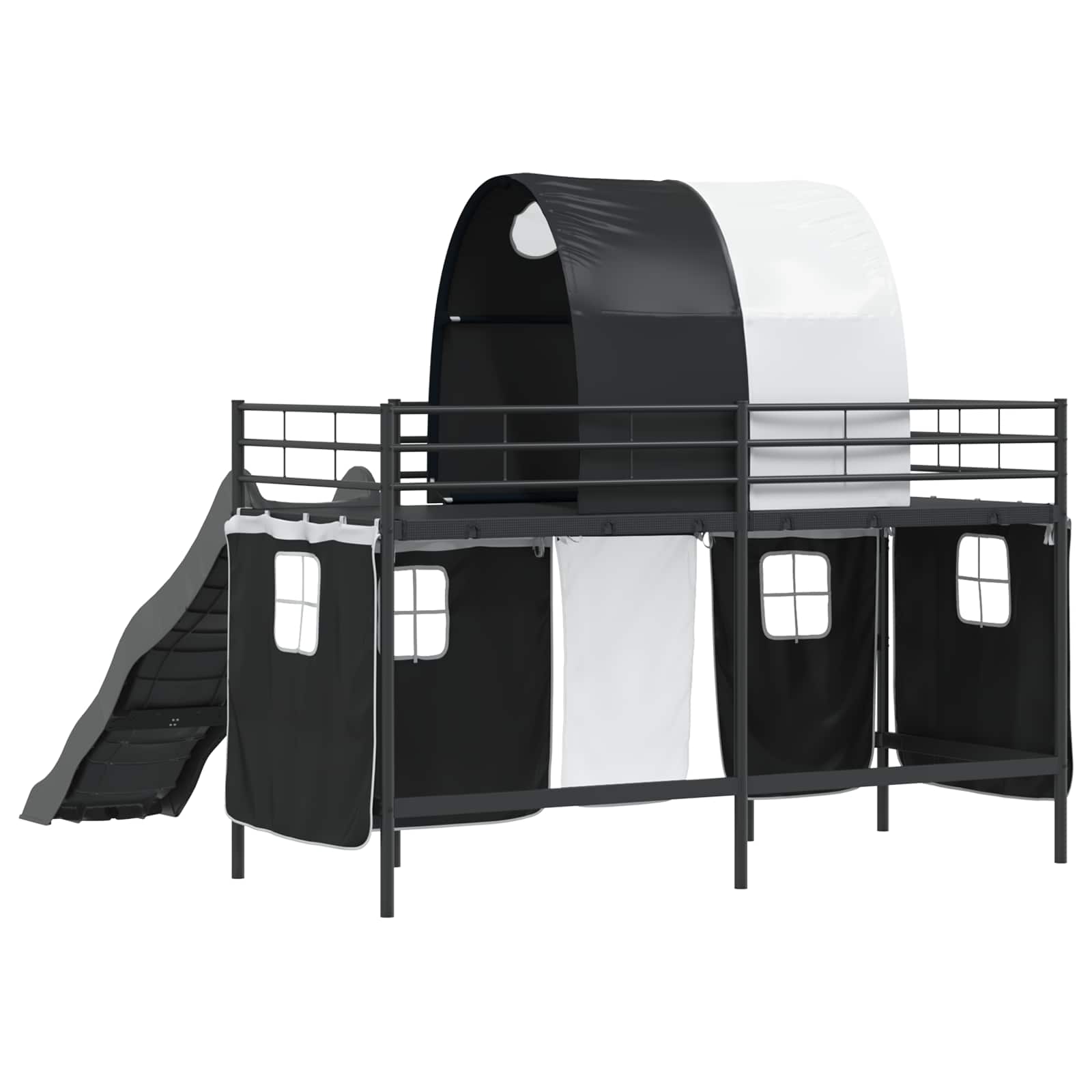 Okvir Krevet za Dječji Loft Jednobojno Crna 75 x 190 cm Metal