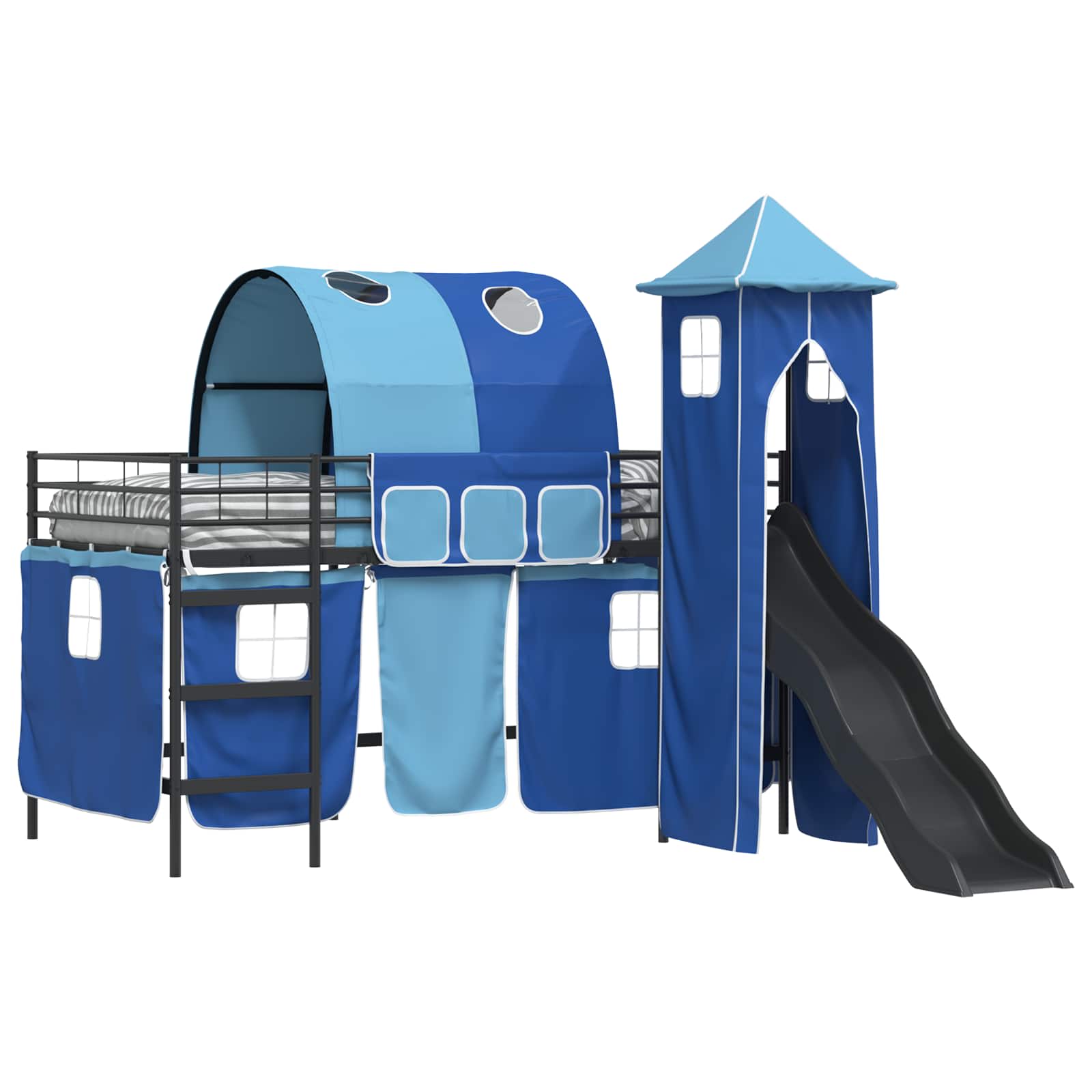 Okvir Krevet za Dječji Loft Crna i Plava 90 x 200 cm Metal