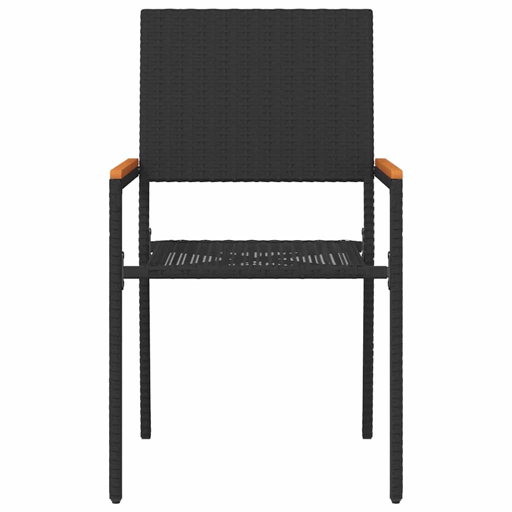 Stolići za vrt s mogućnošću slaganja 4 pcs Crna i smeđa