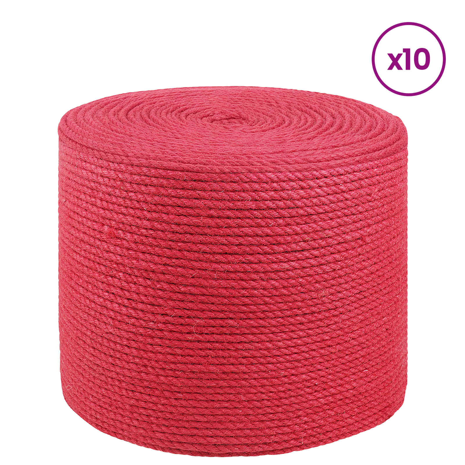 10 kom. 2 mm Crvena 100% Juta Tossa