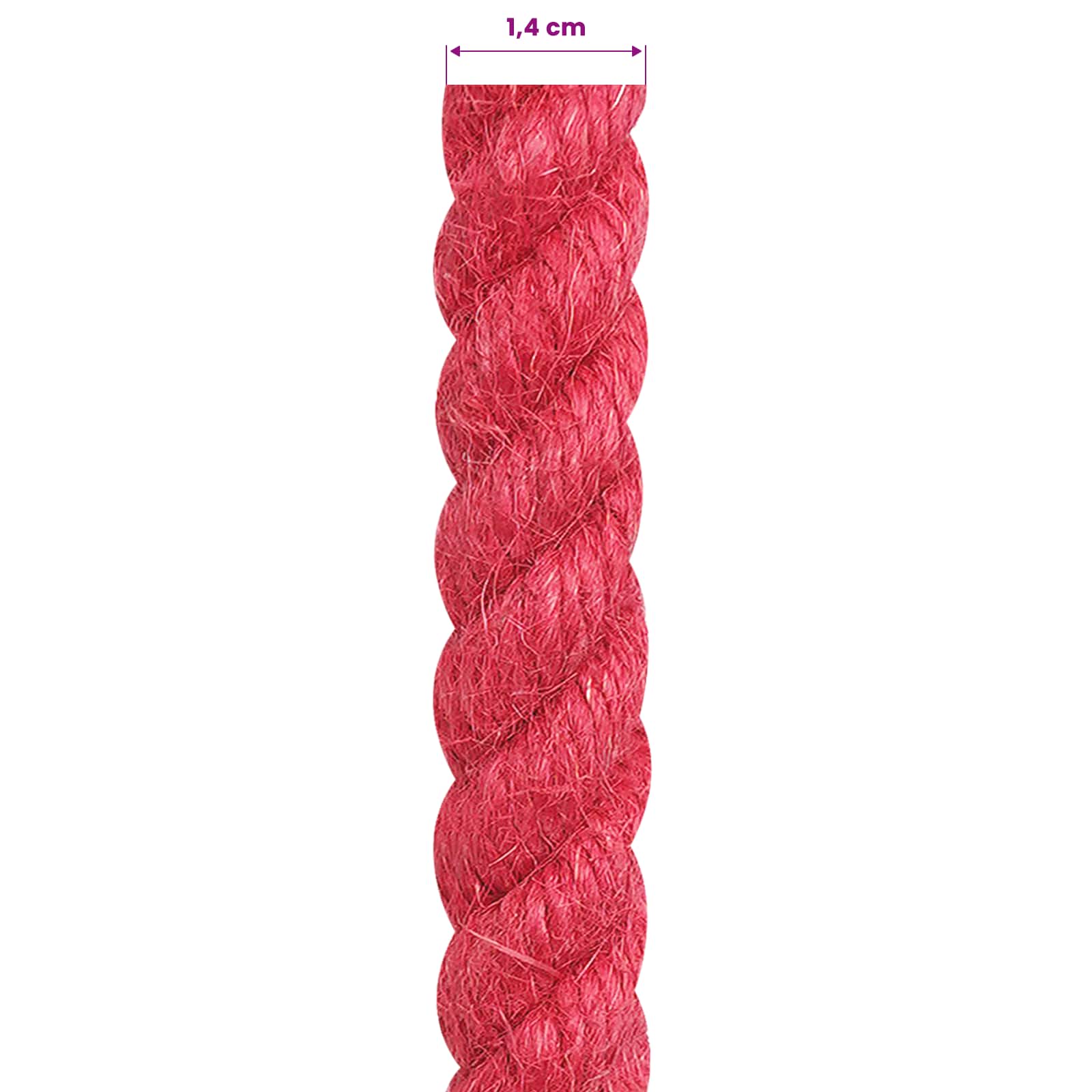 Uže od jute 14 mm Crvena 100% Juta Tossa