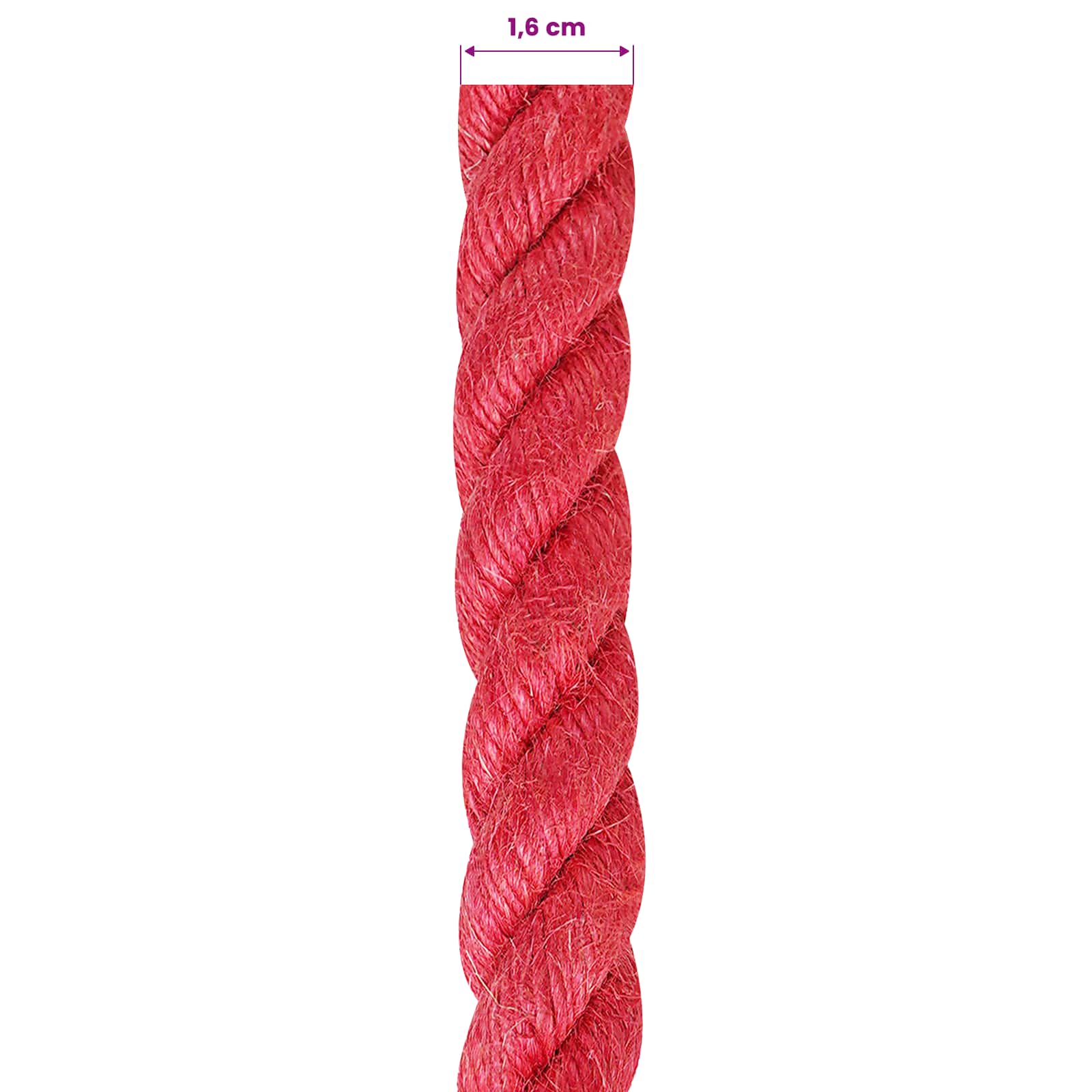 Uže od jute 16 mm Crvena 100% Juta Tossa
