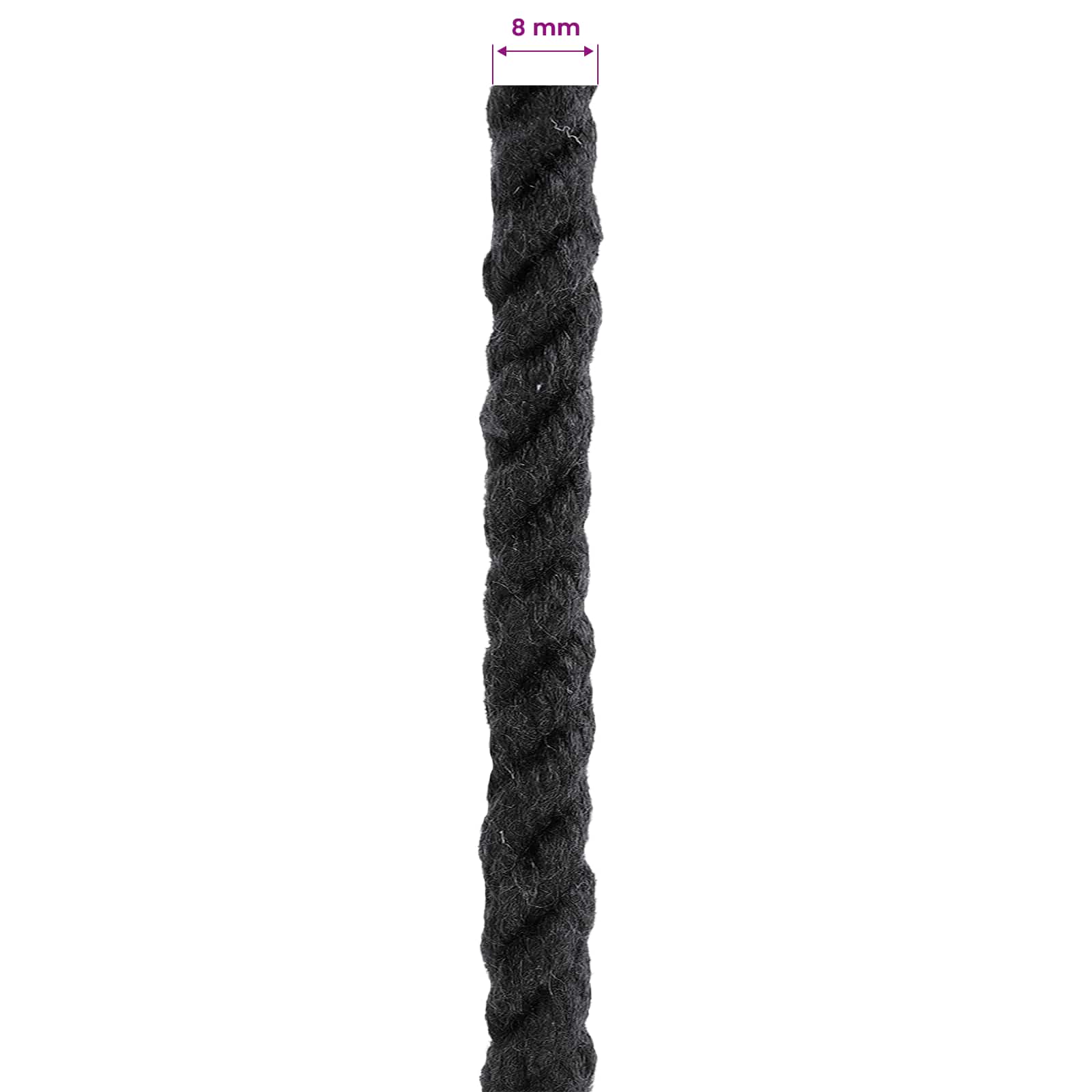 Konop Crna 0,8 x 0,8 x 25000 cm Pamuk