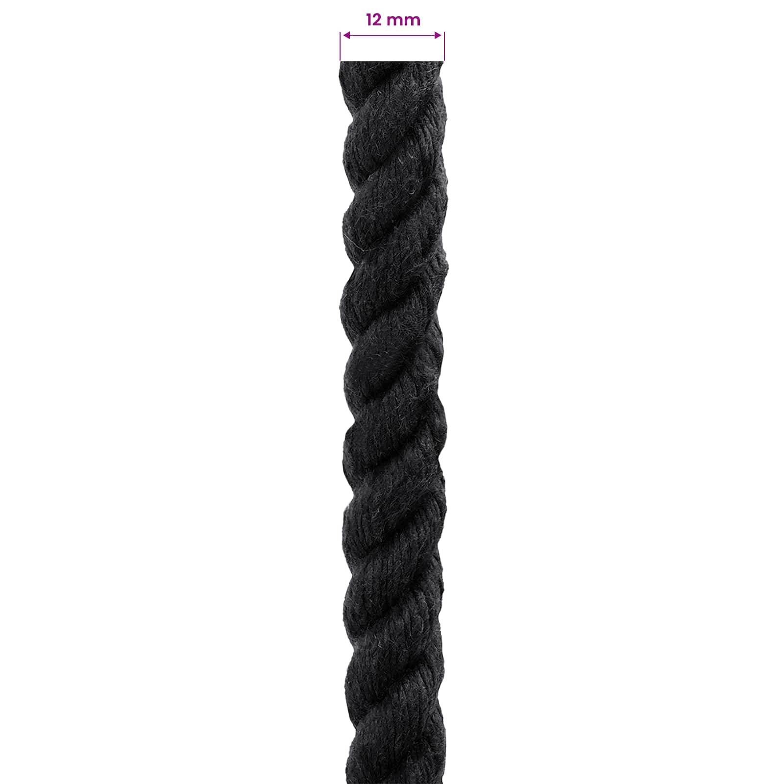 Konop Crna 1,2 x 1,2 x 5000 cm Pamuk