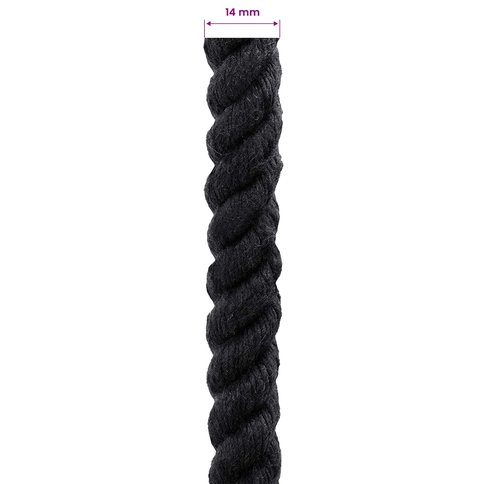 Konop Crna 1,4 x 1,4 x 25000 cm Pamuk