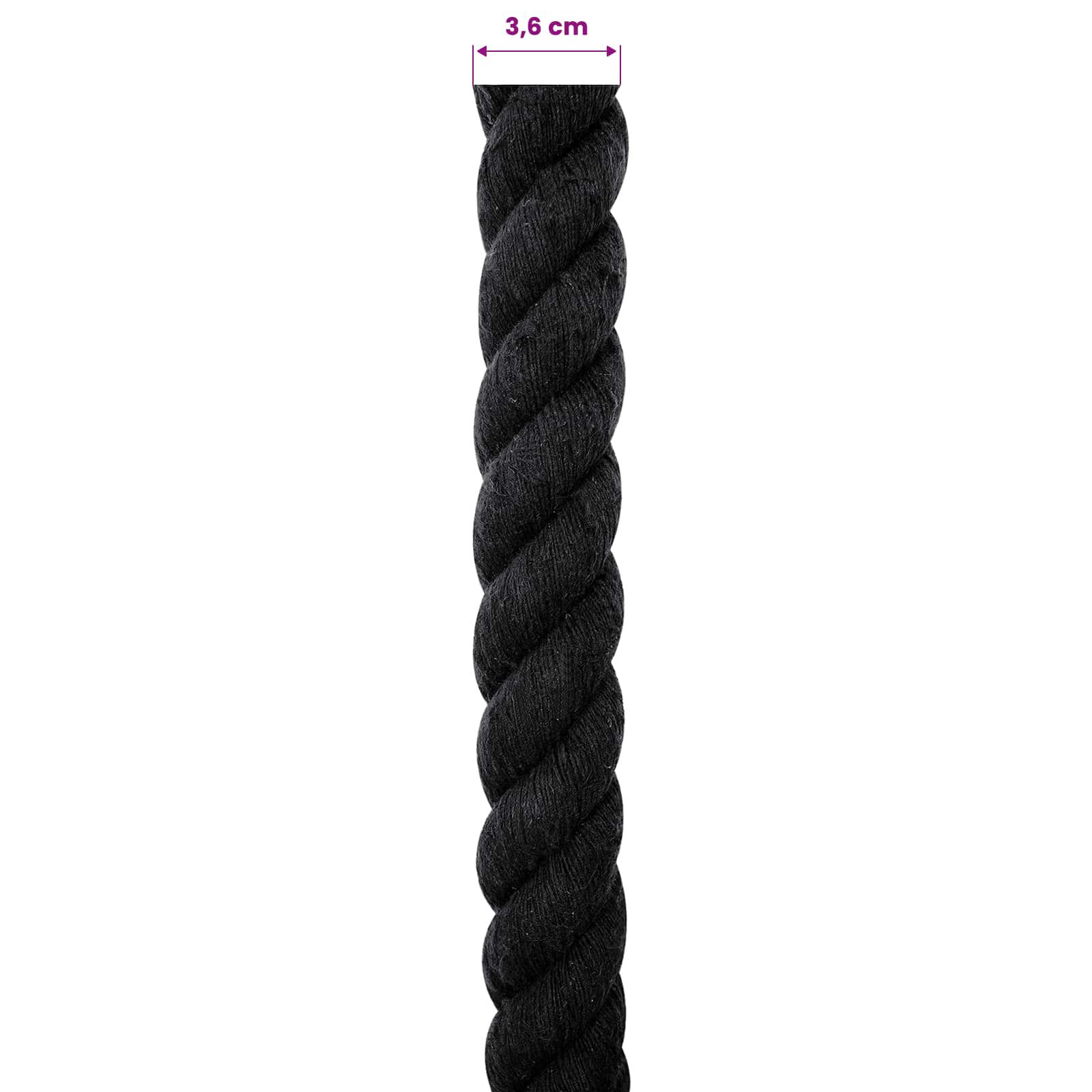 Konop Crna 3,6 x 3,6 x 500 cm Pamuk