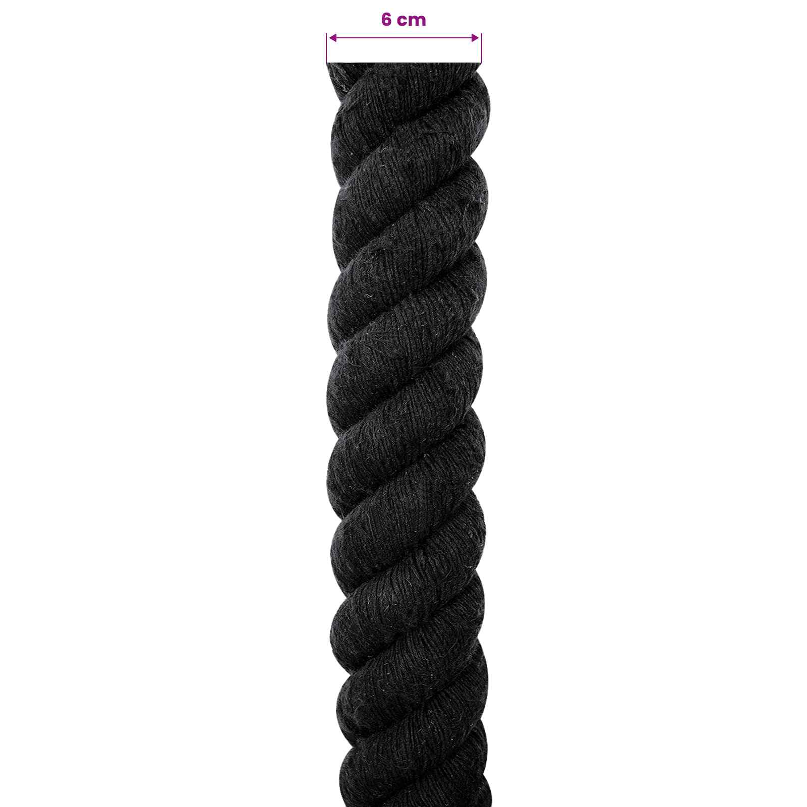 Konop Crna 6 x 6 x 500 cm Pamuk