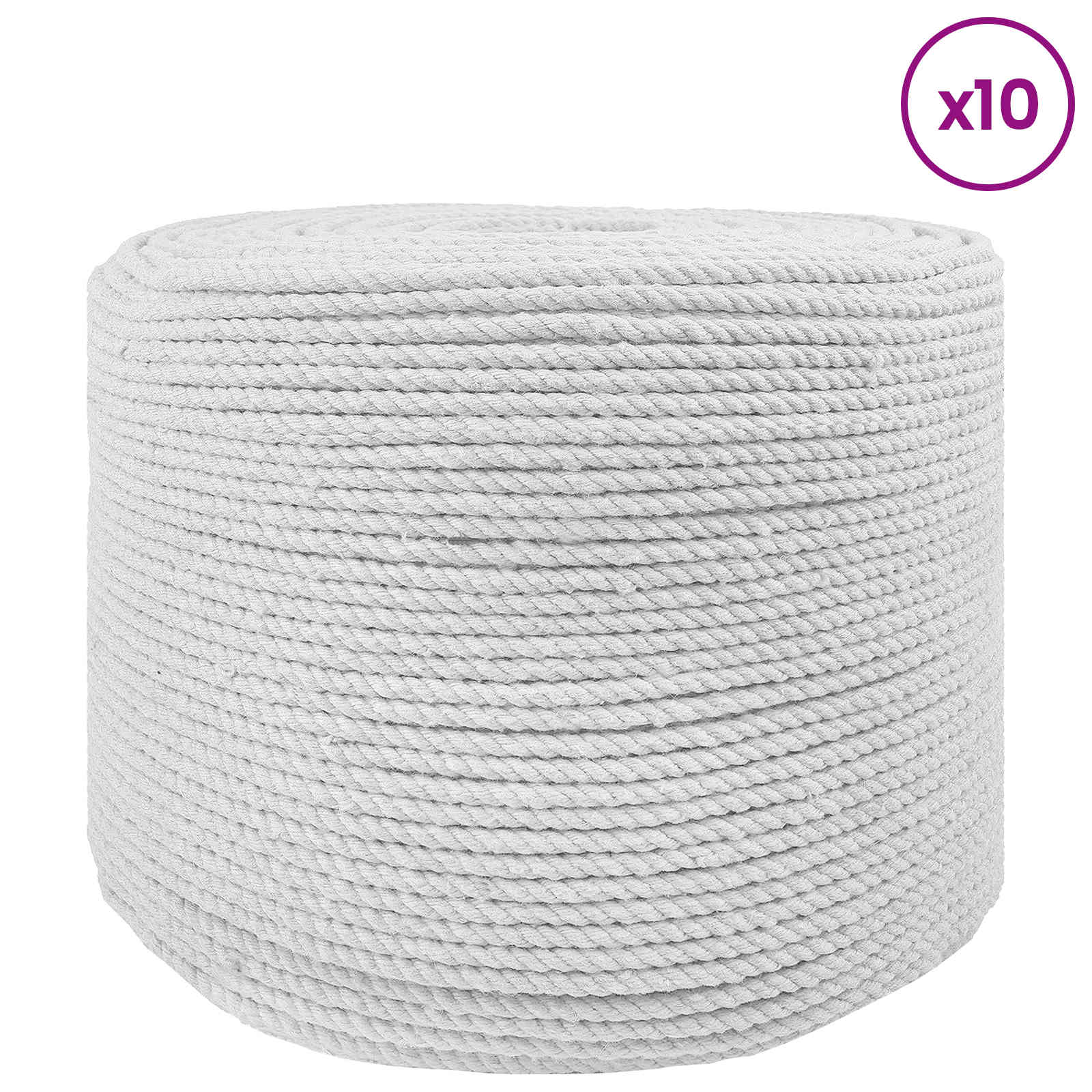 Pametna uže 10 kom. 2 mm 100 m Bijela 100% Pamuk
