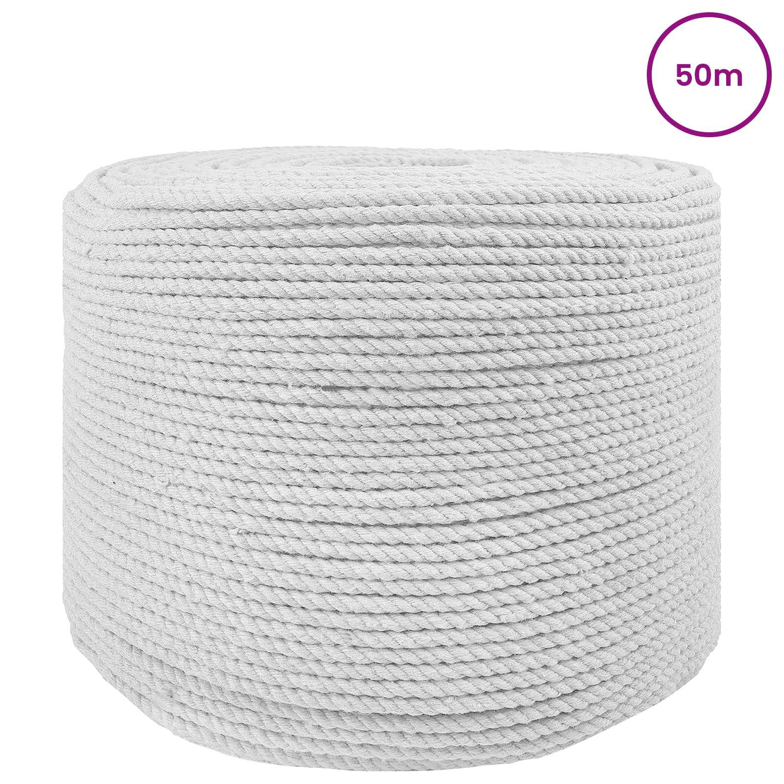 Pametna uže 4 mm 50 m Bijela 100% Pamuk