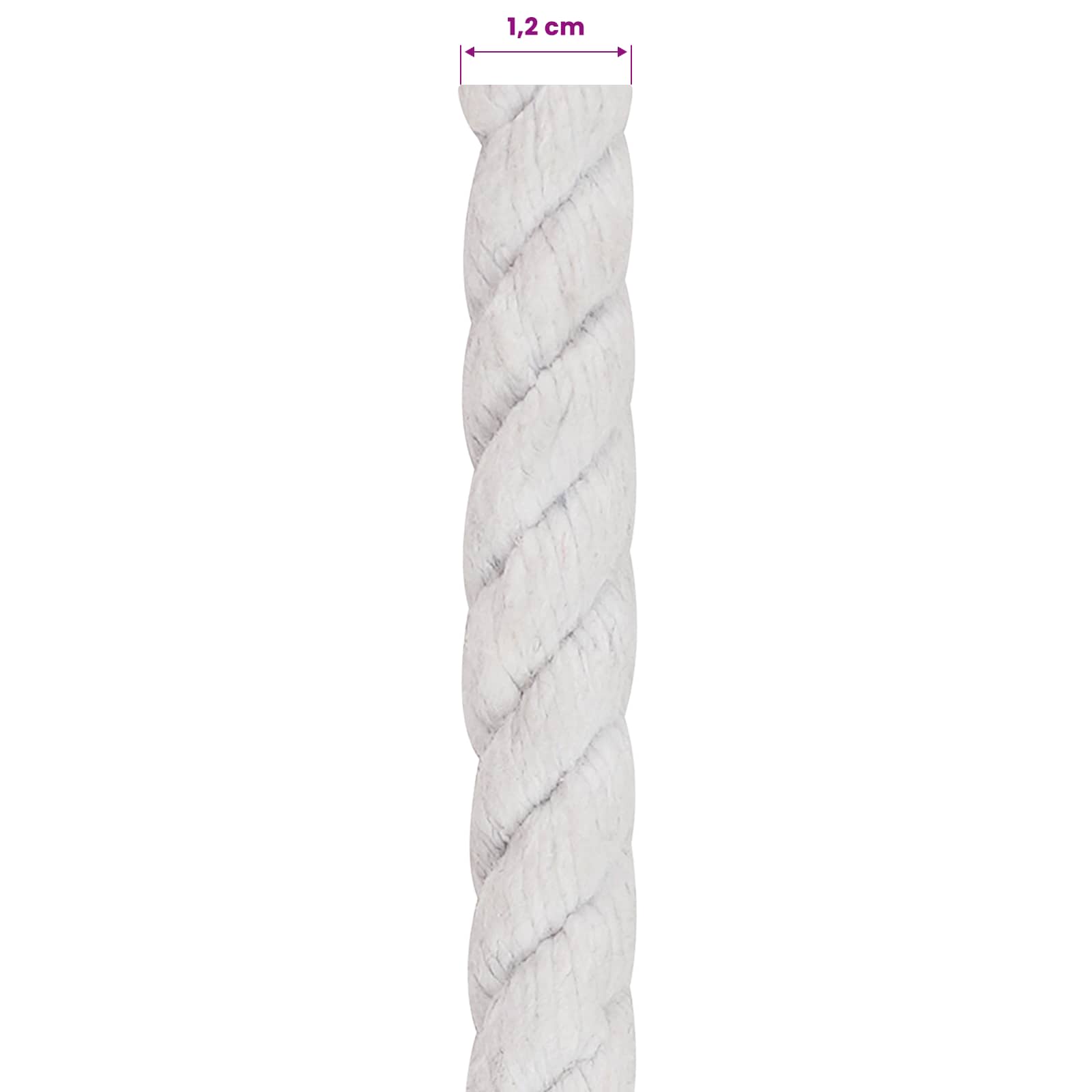 Konop Bijelo 1,2 x 1,2 x 5000 cm Pamuk