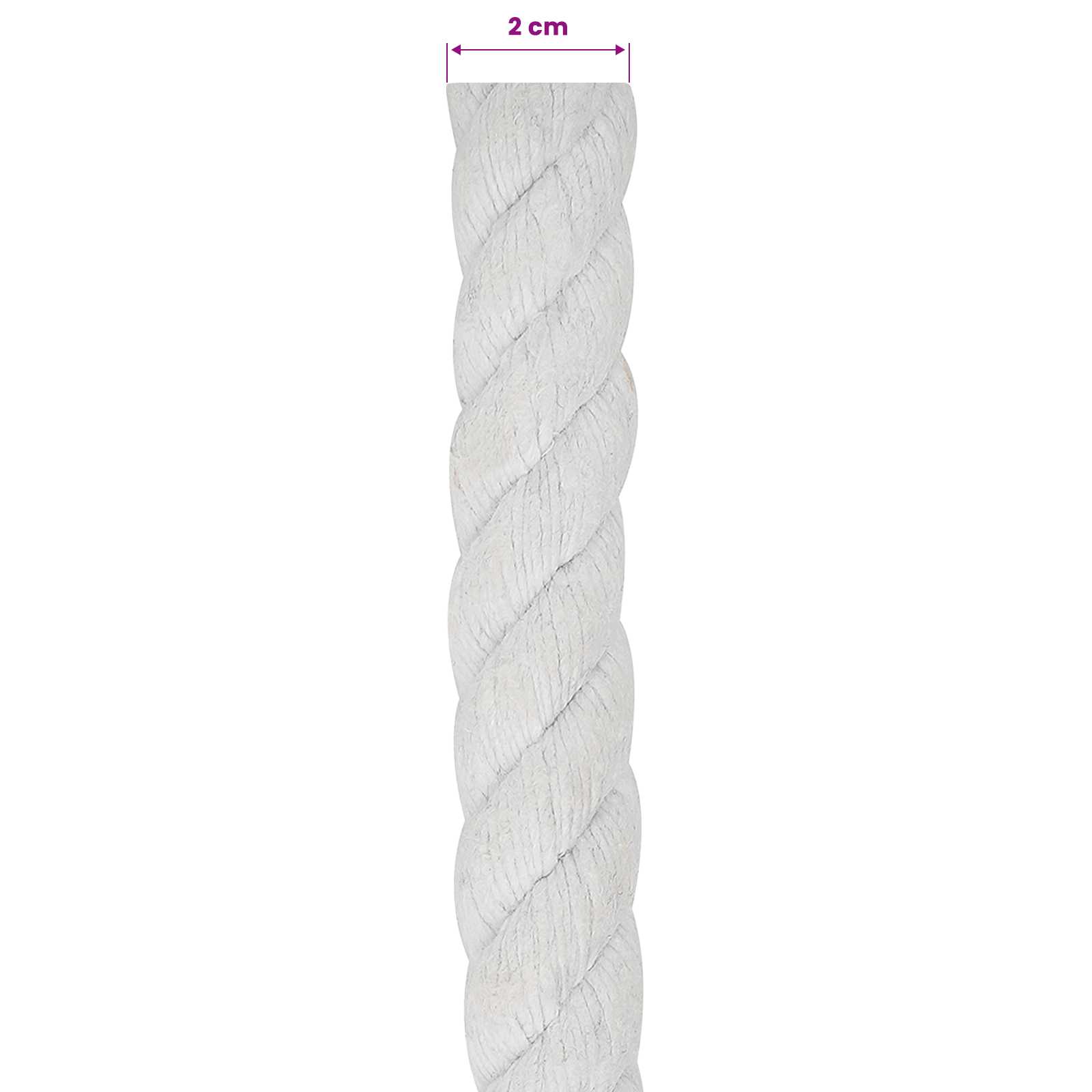 Konop Bijelo 2 x 2 x 5000 cm Pamuk