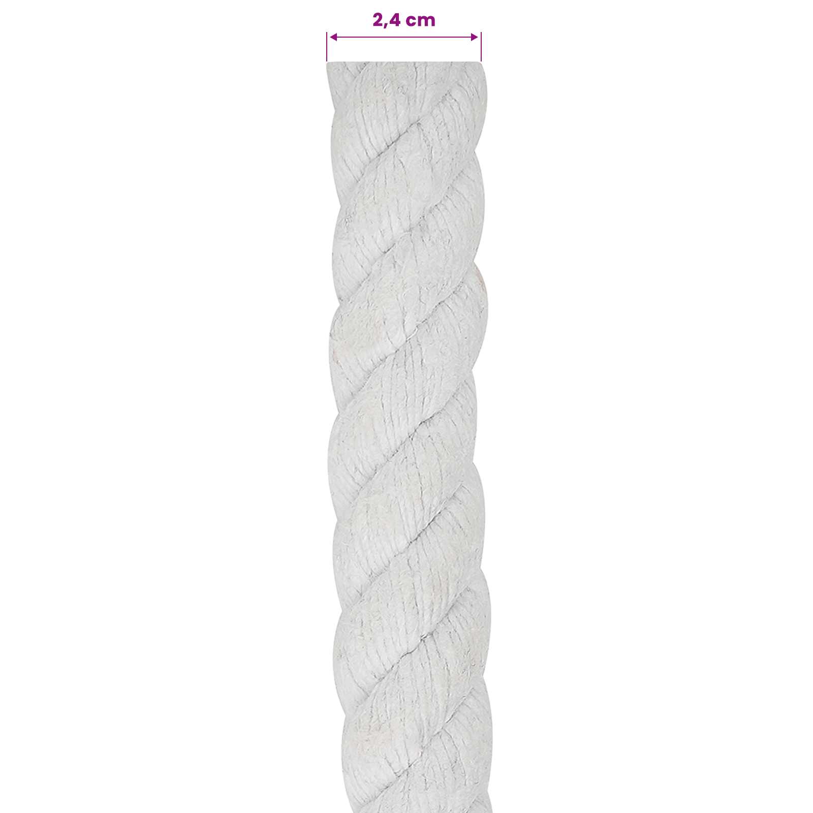 Konop Bijelo 2,4 x 2,4 x 5000 cm Pamuk