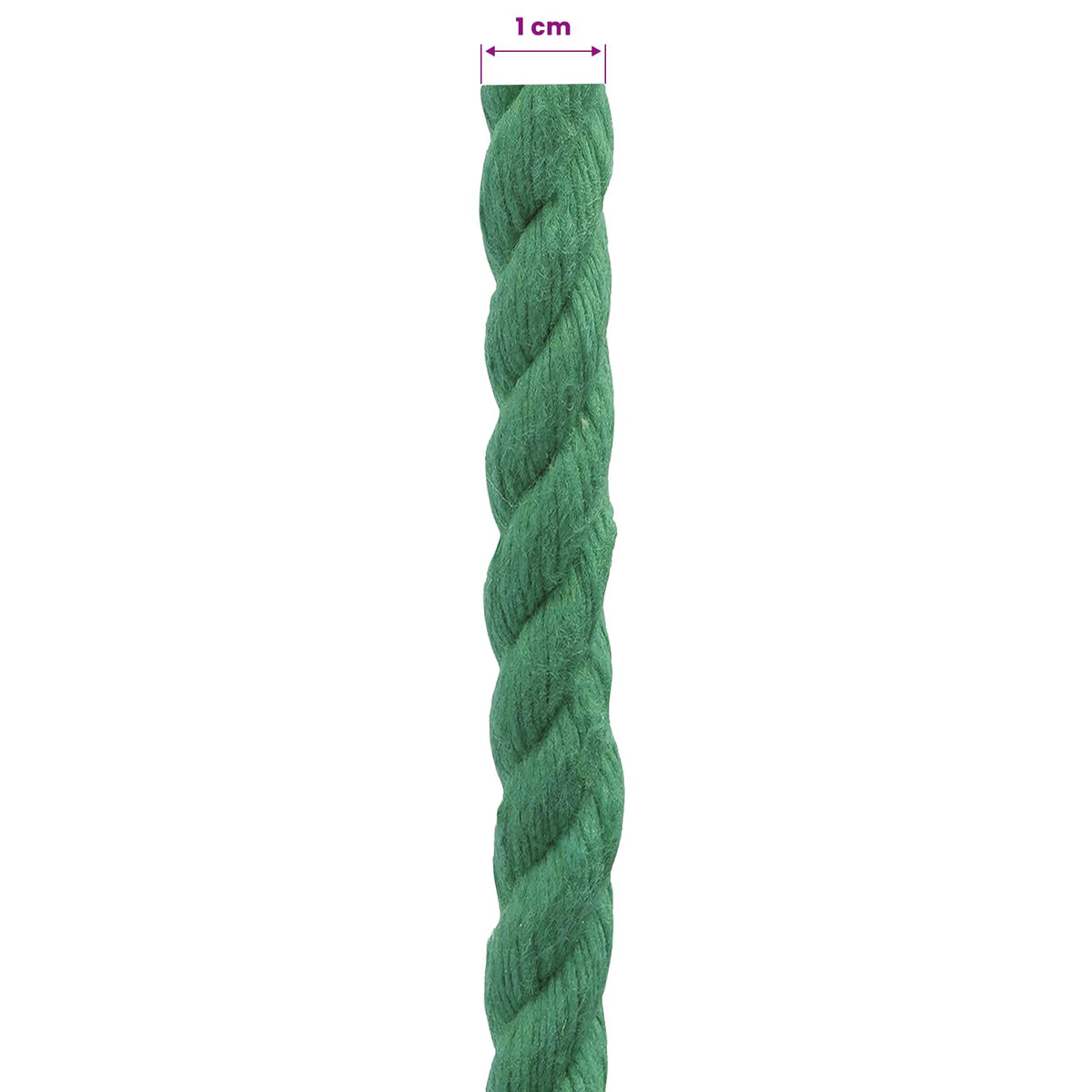 Pamučno uže 10 mm 50 m Zelena 100% Pamuk