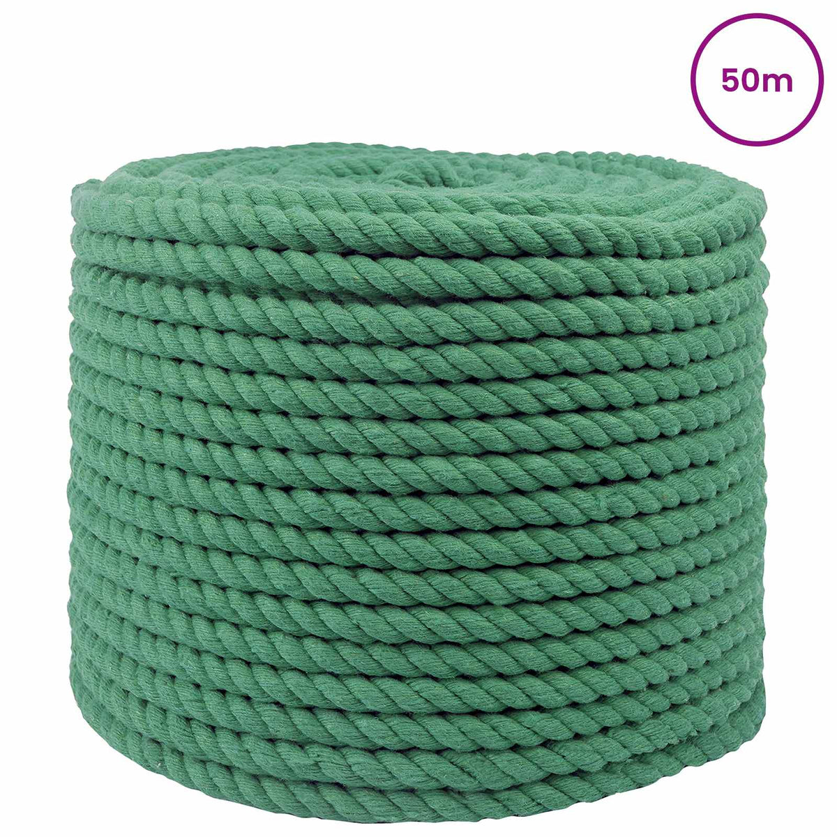 Pamučno uže 10 mm 50 m Zelena 100% Pamuk