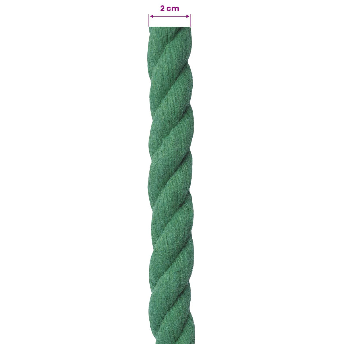 Pamučno uže 20 mm 50 m Zelena 100% Pamuk