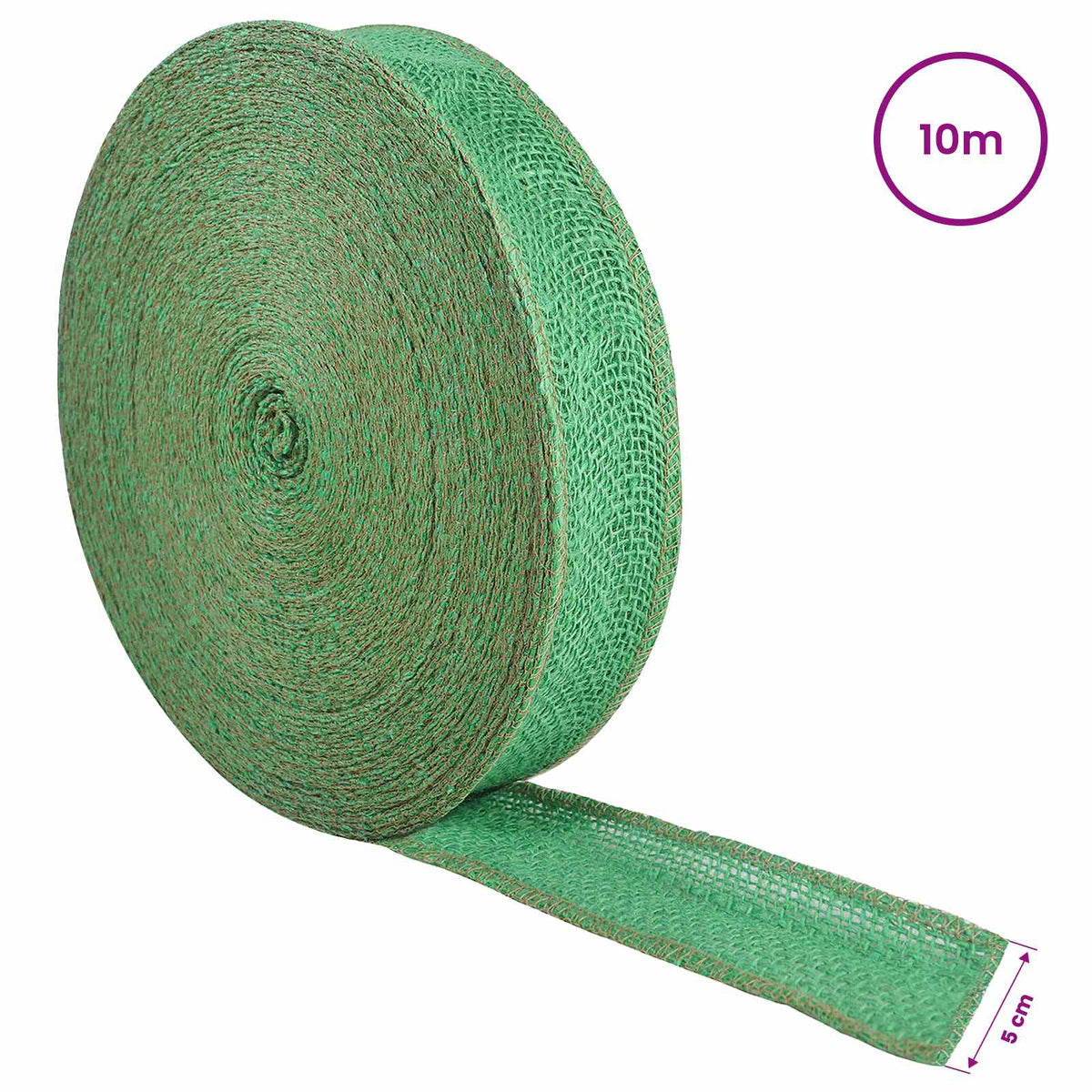 Jutena rola 5 x 1000 cm Zelena