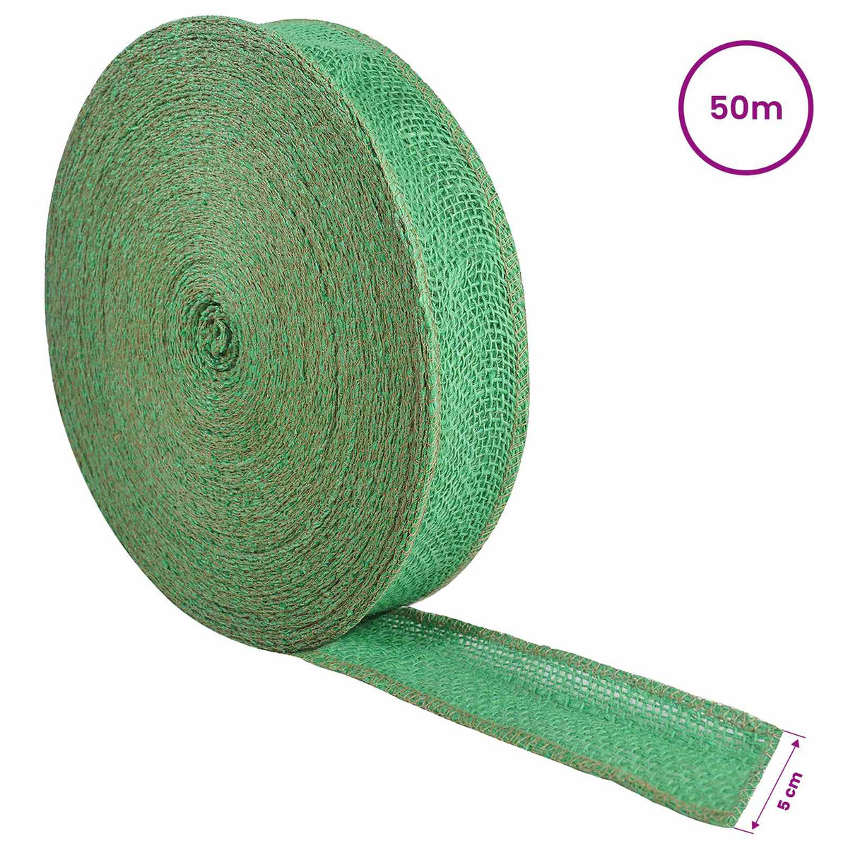 Jutena rola 5 x 5000 cm Zelena