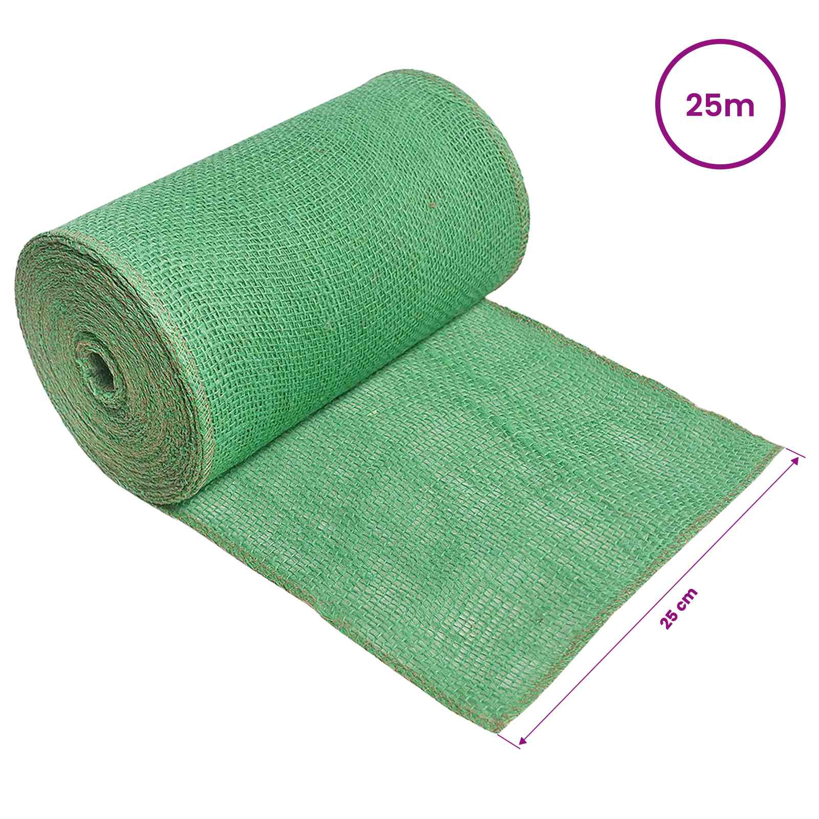 Jutena rola 25 x 2500 cm Zelena