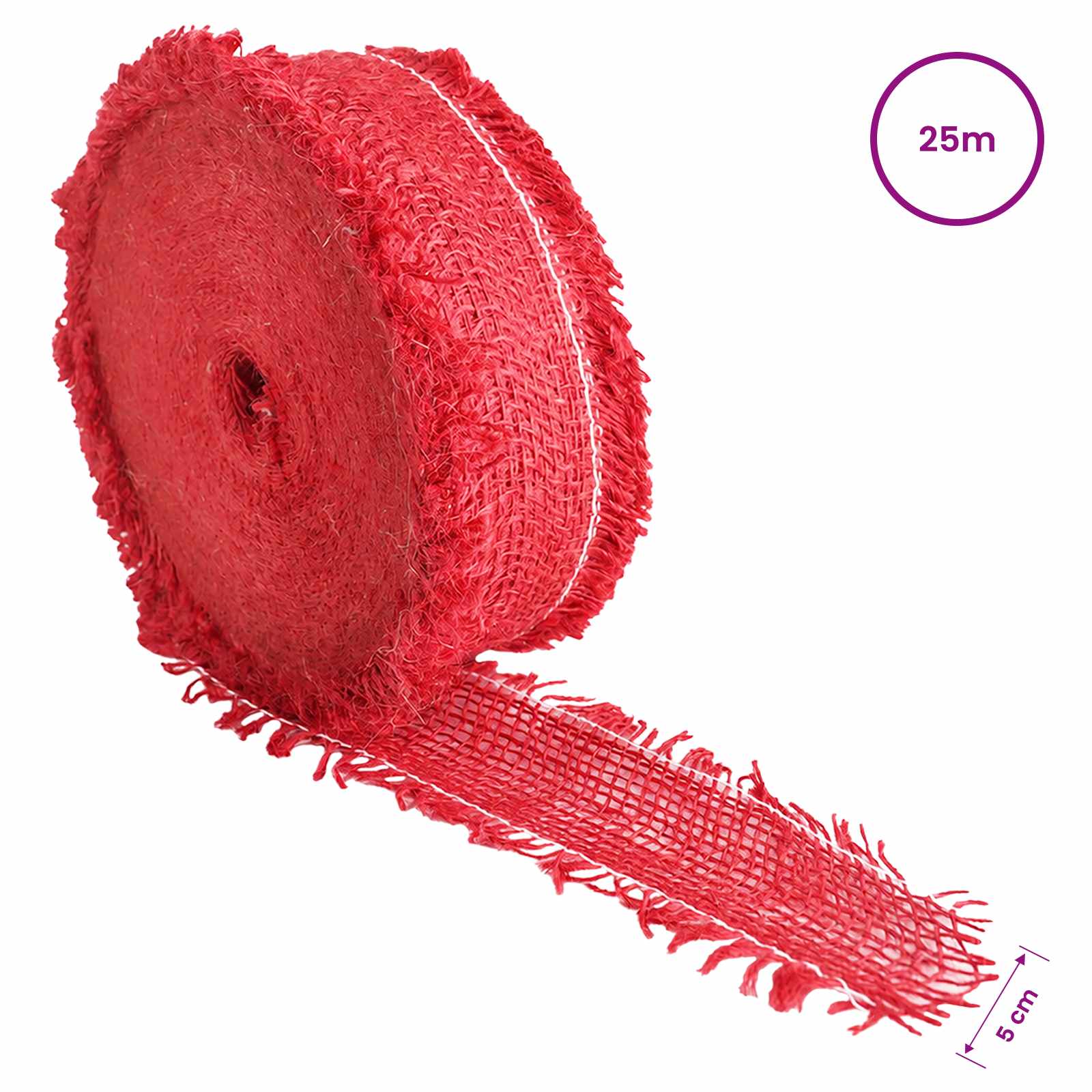 Jutena rola 5 x 2500 cm Crvena