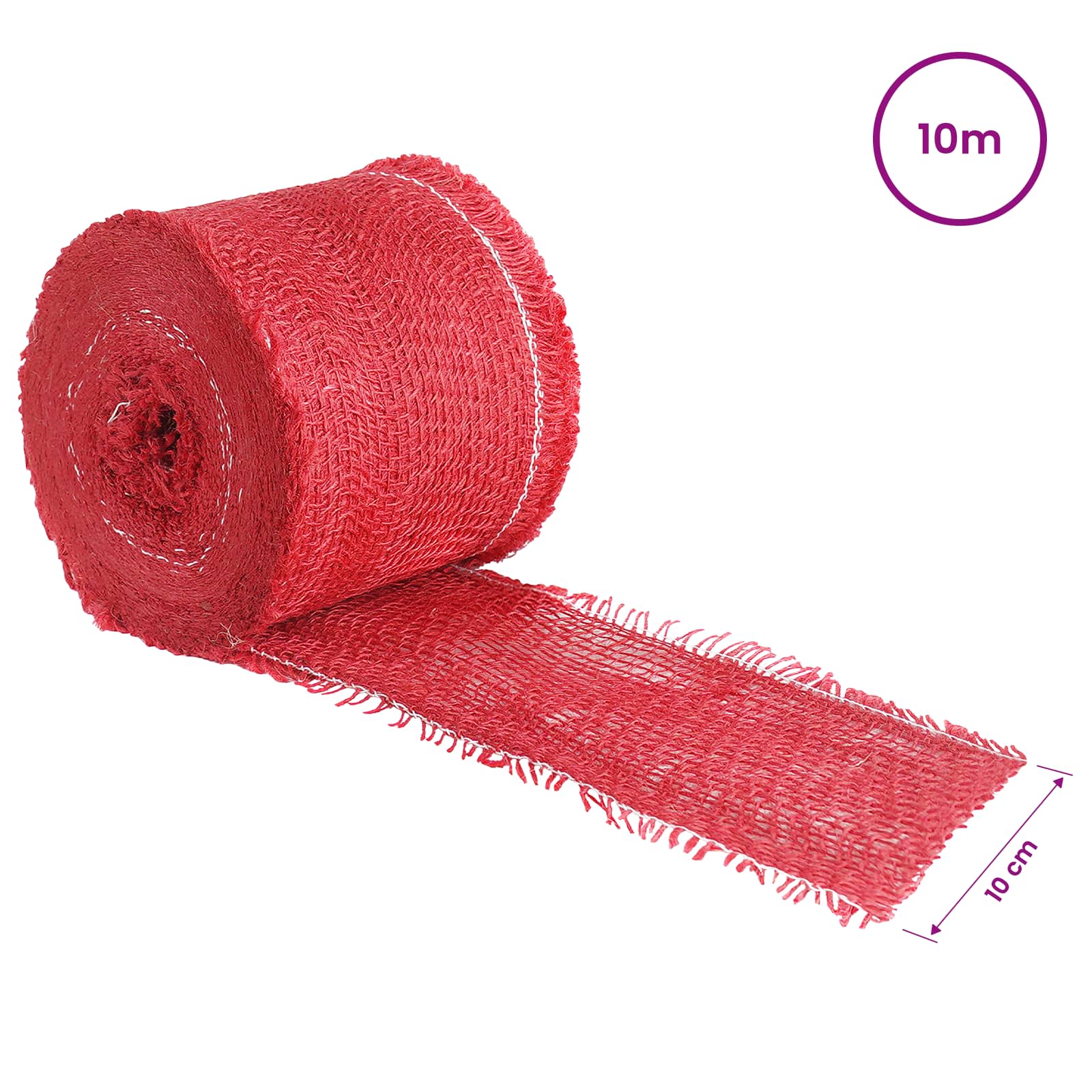 Jutena rola 10 x 1000 cm Crvena