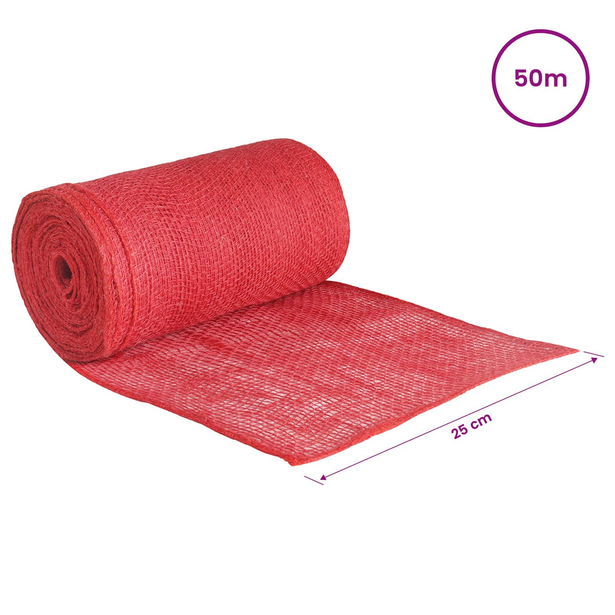 Jutena rola 25 x 5000 cm Crvena