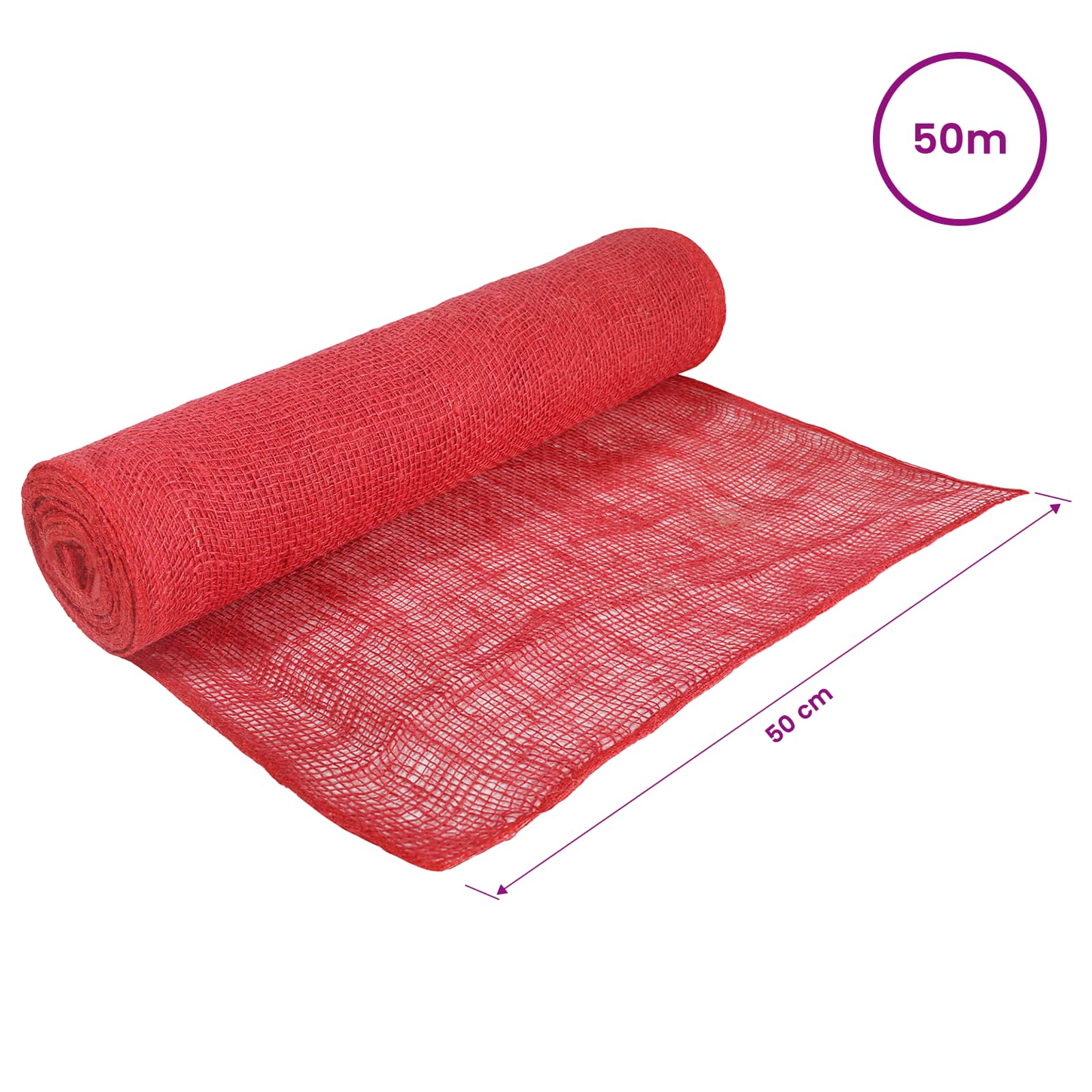 Jutena rola 50 x 5000 cm Crvena