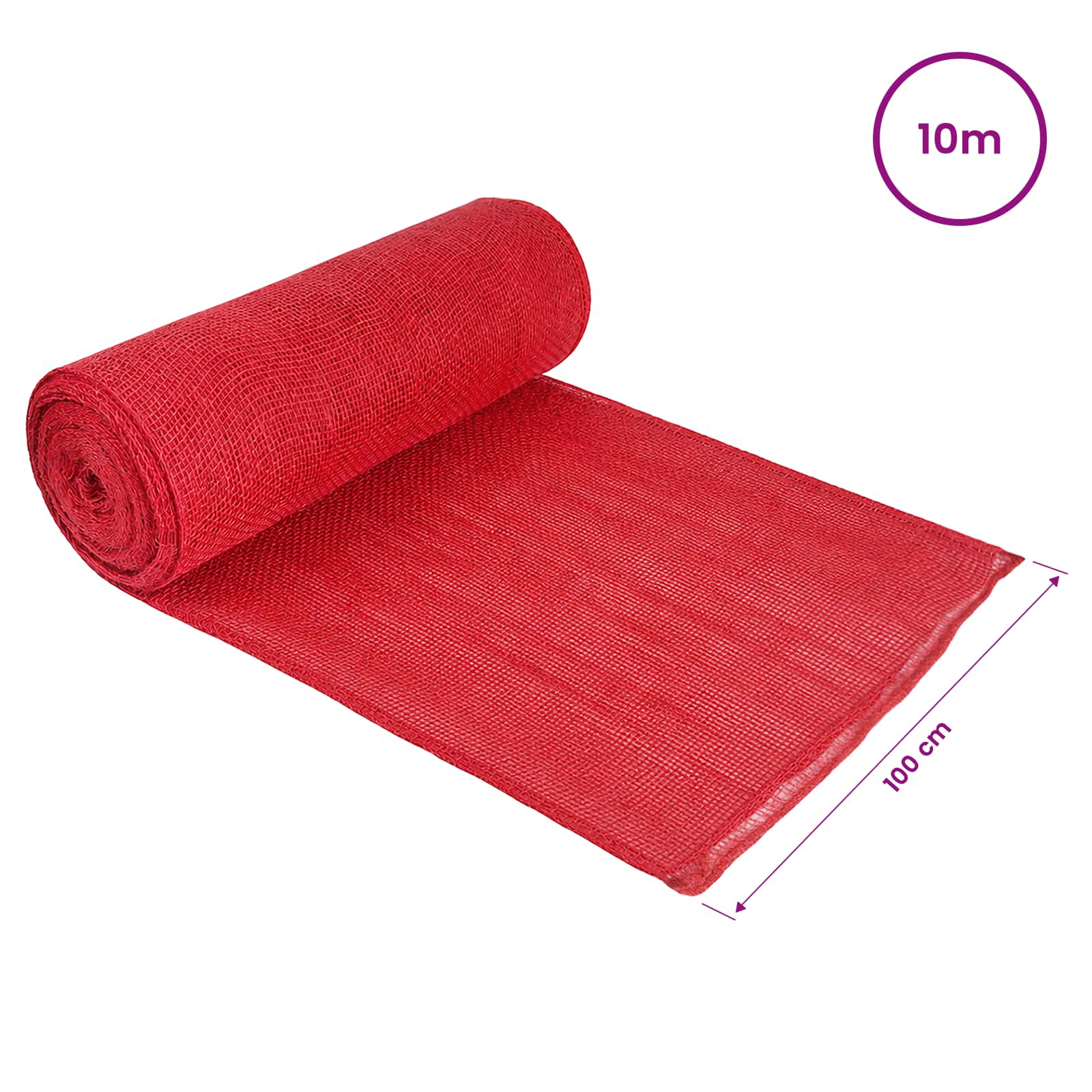 Jutena rola 100 x 1000 cm Crvena