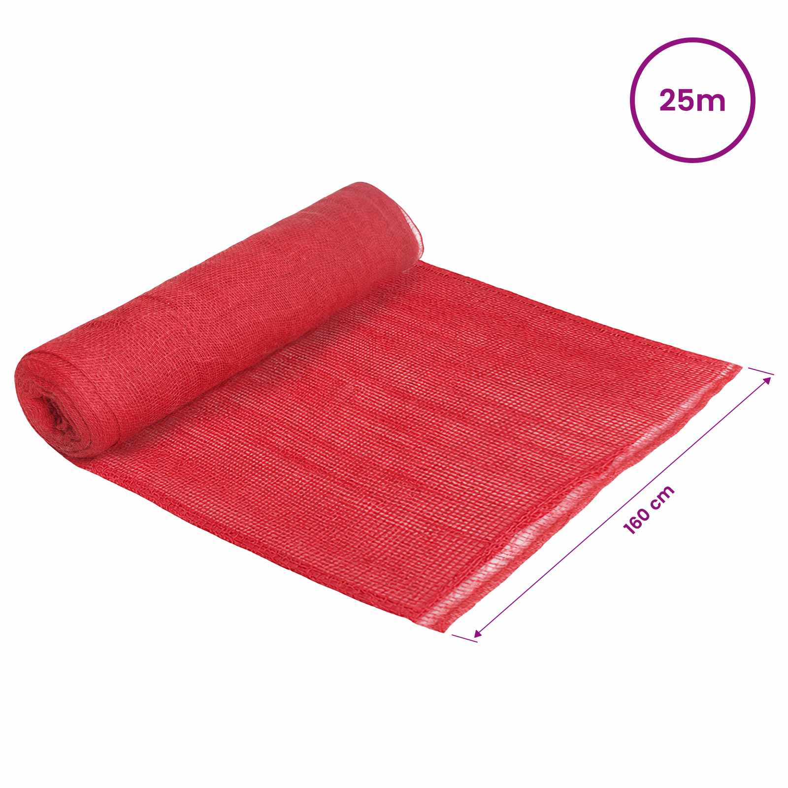 Jutena rola 160 x 2500 cm Crvena