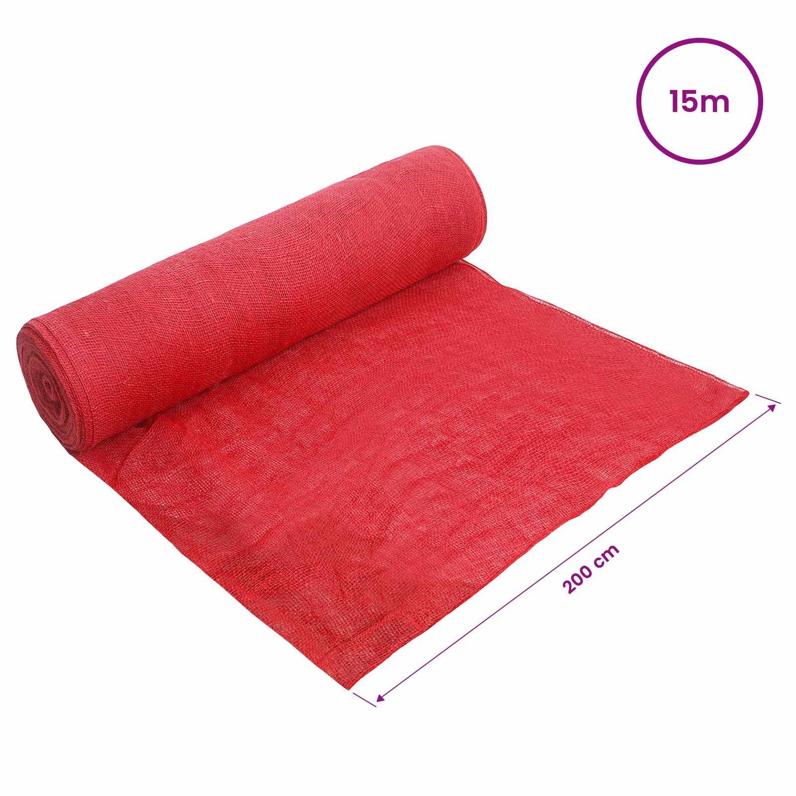 Jutena rola 200 x 1500 cm Crvena