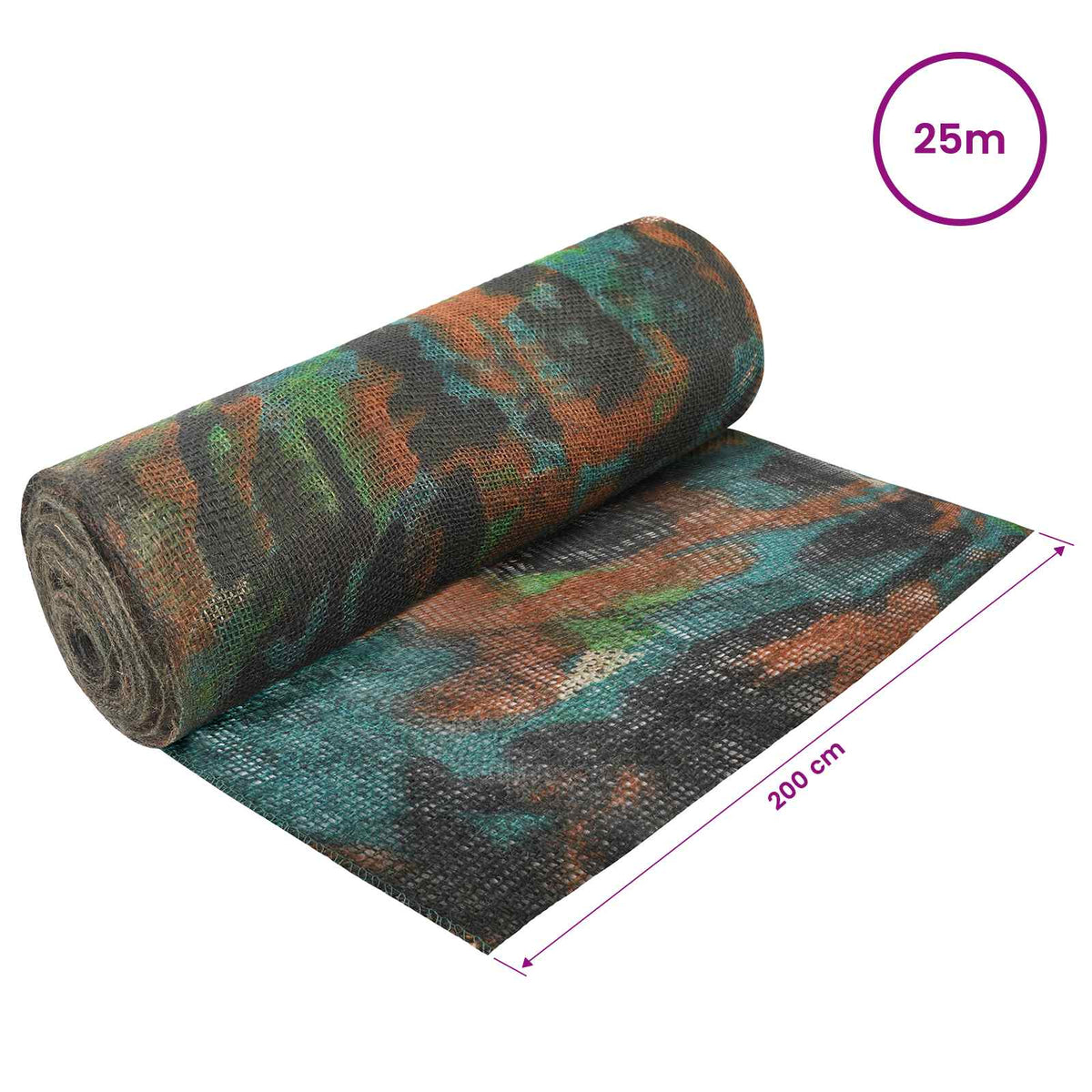 Jutena rola 200 x 2500 cm Maskirna