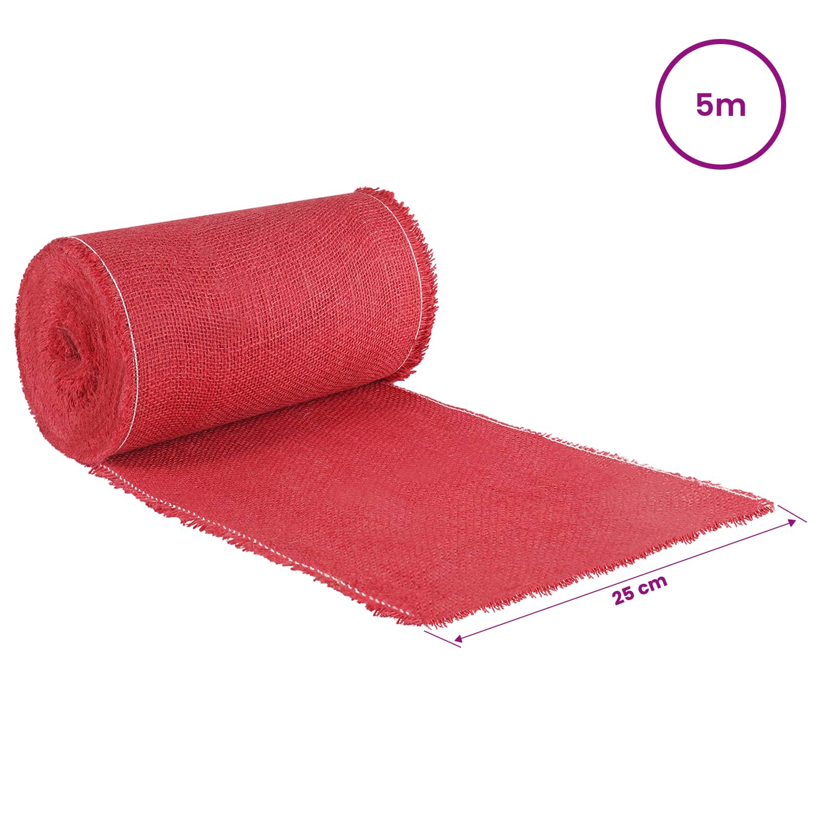 Jutena rola 25 x 500 cm Crvena