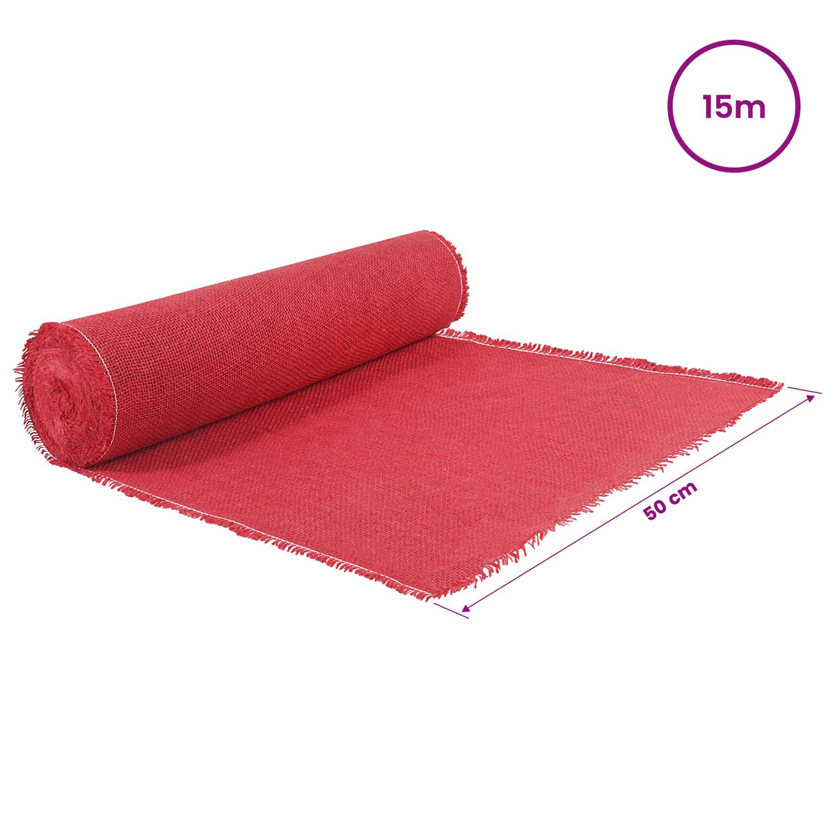 Jutena rola 50 x 1500 cm Crvena